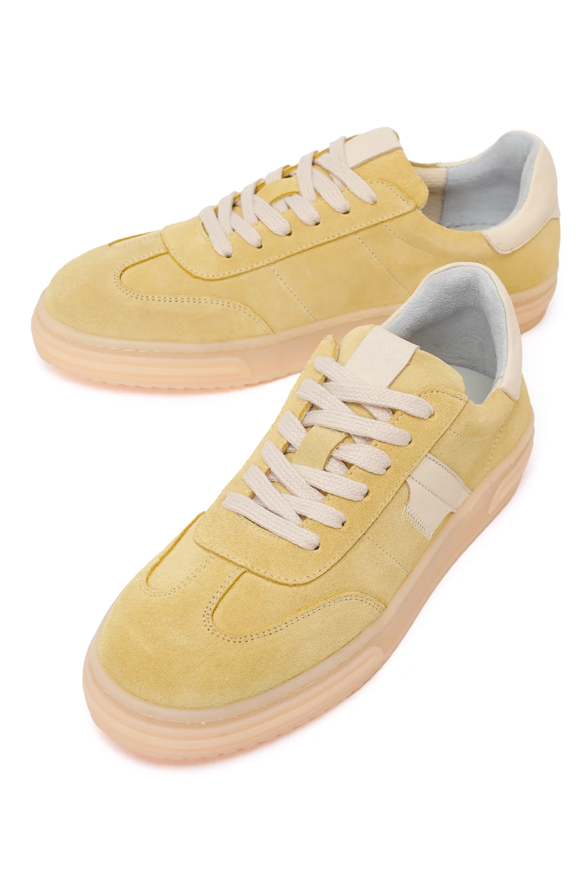 Kadın Sarı Bağcıklı Süet Deri Sneaker - Image 10