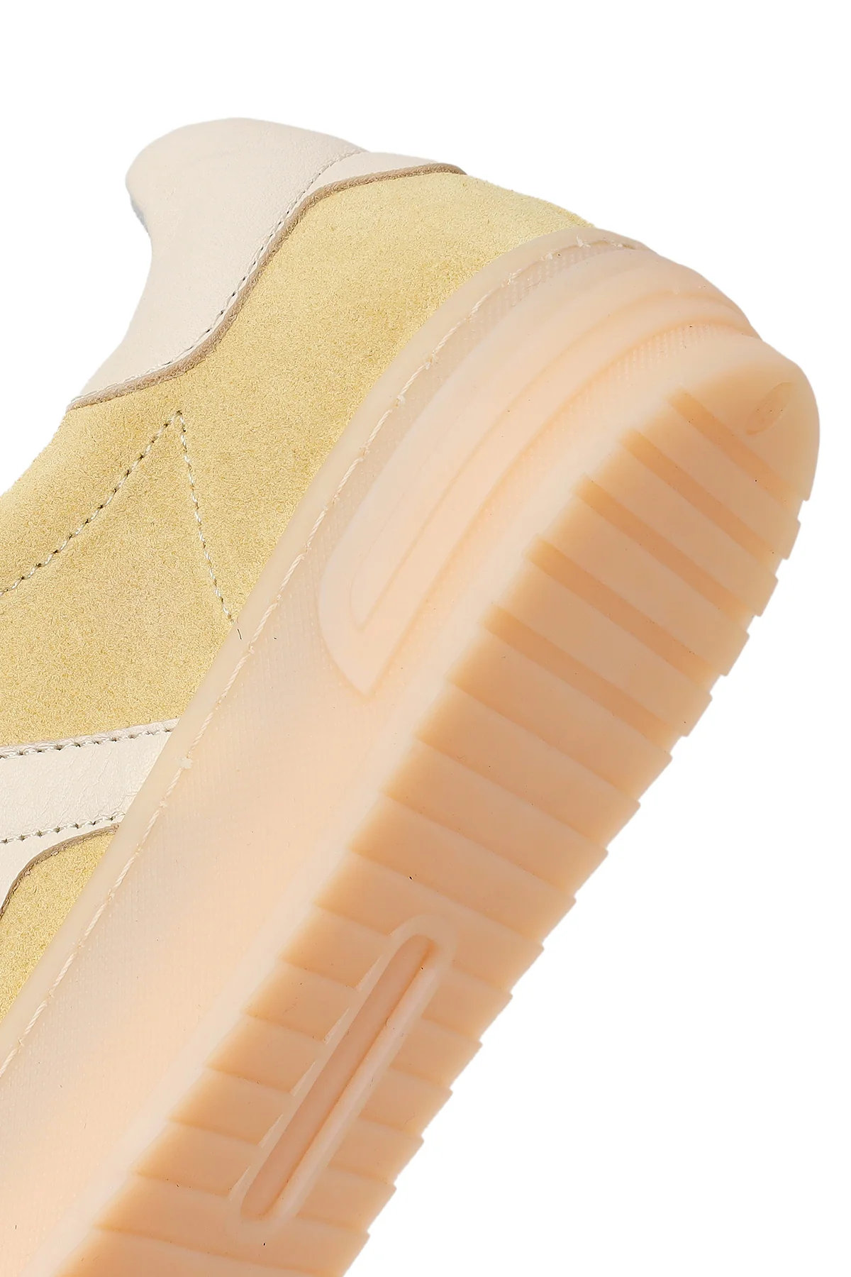 Kadın Sarı Bağcıklı Süet Deri Sneaker - Image 8