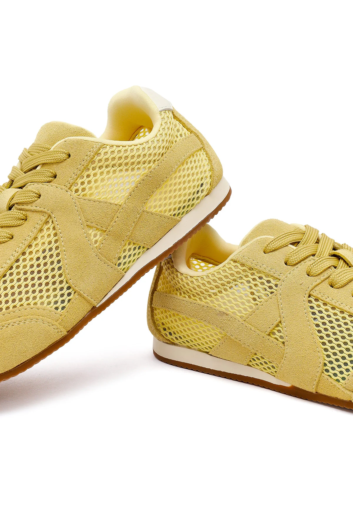 Kadın Sarı Bağcıklı Süet Deri Sneaker - Image 10