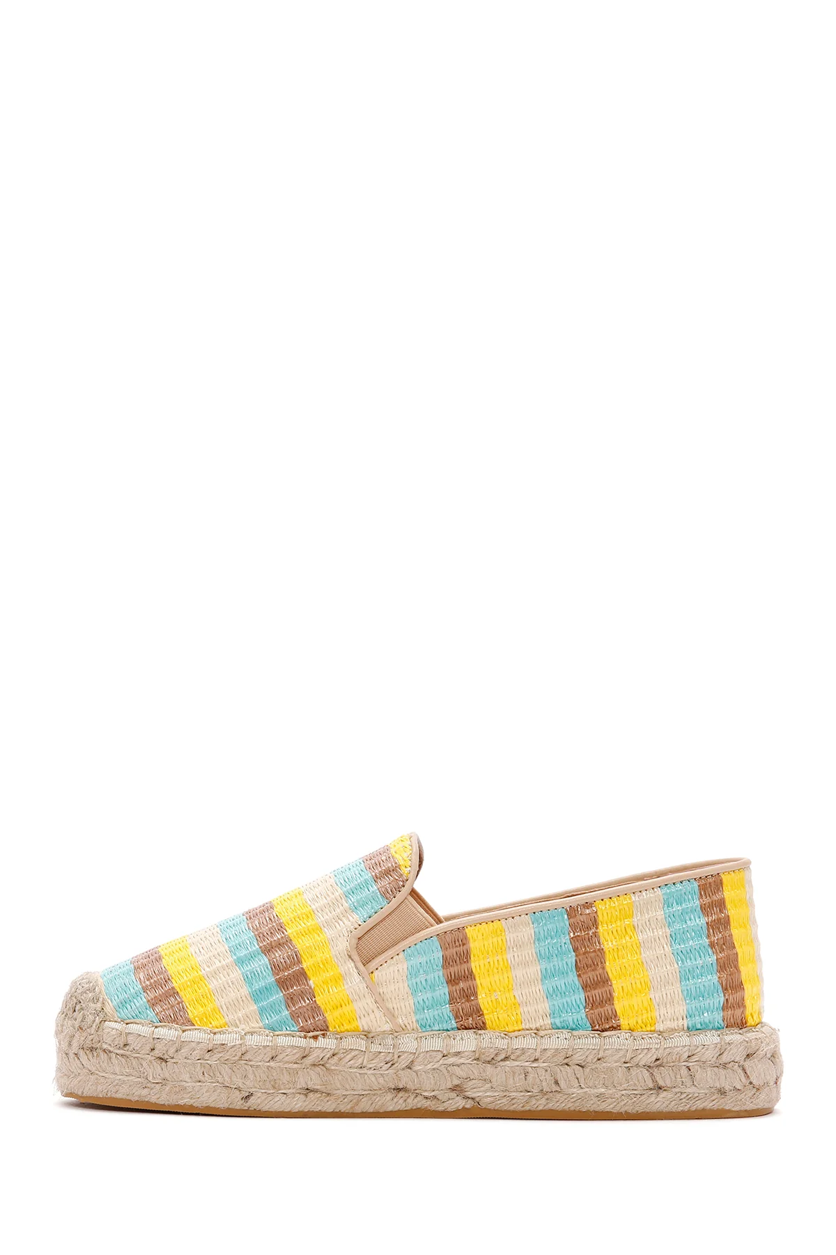 Kadın Sarı Hasır Espadril - Image 3