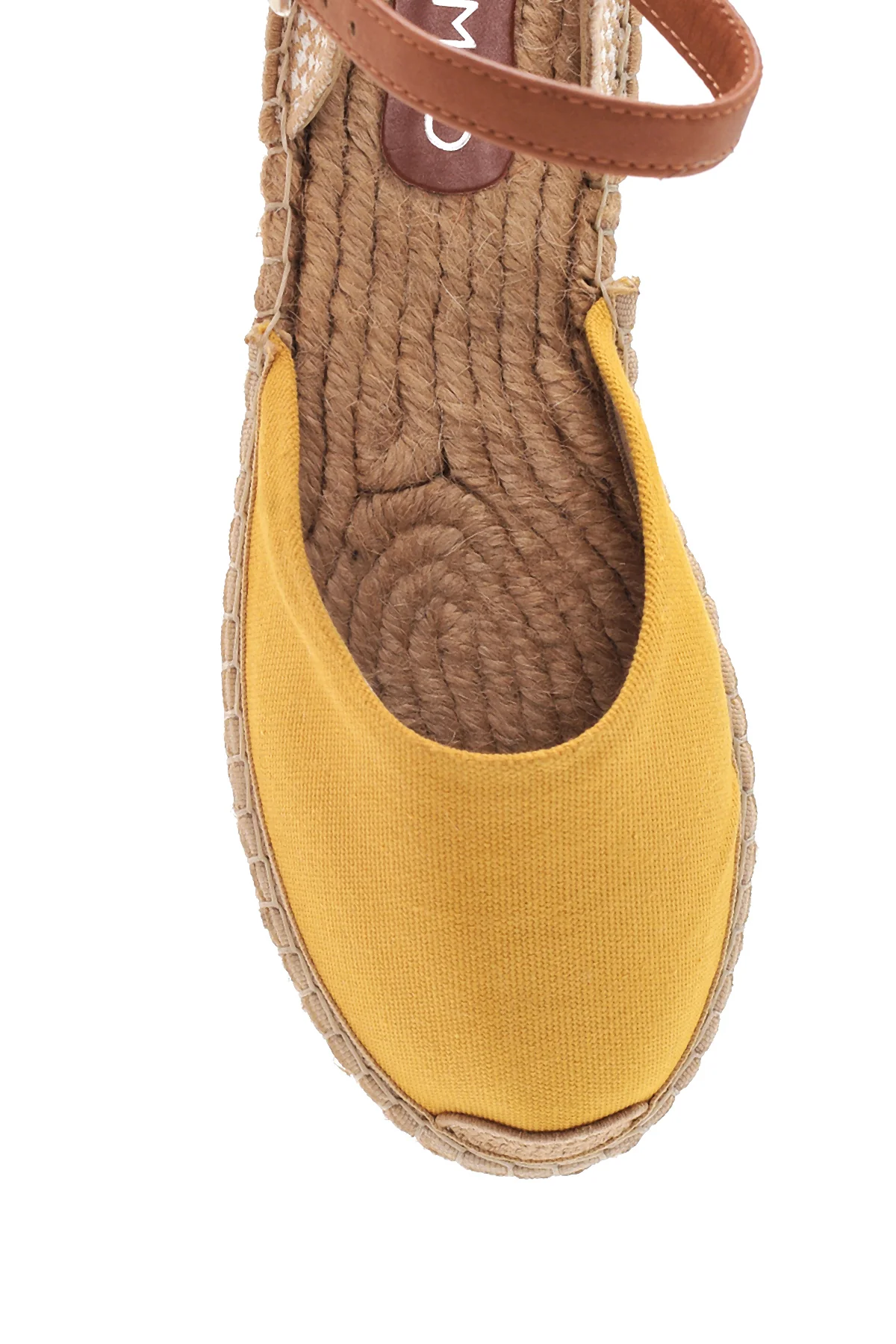 Kadın Sarı Hasır Taban Espadril Sandalet - Image 5