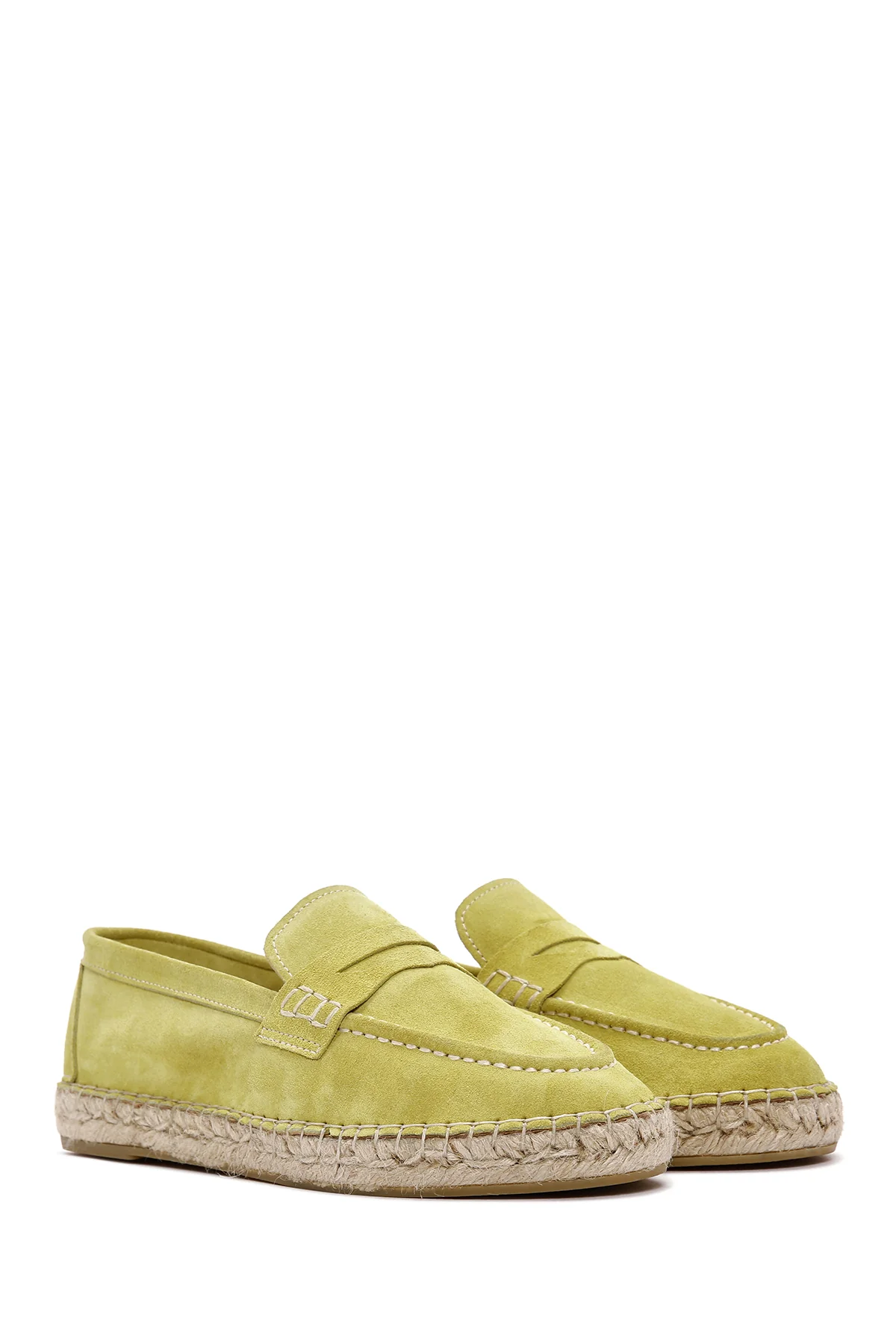 Kadın Sarı Süet Deri Espadril - Image 3