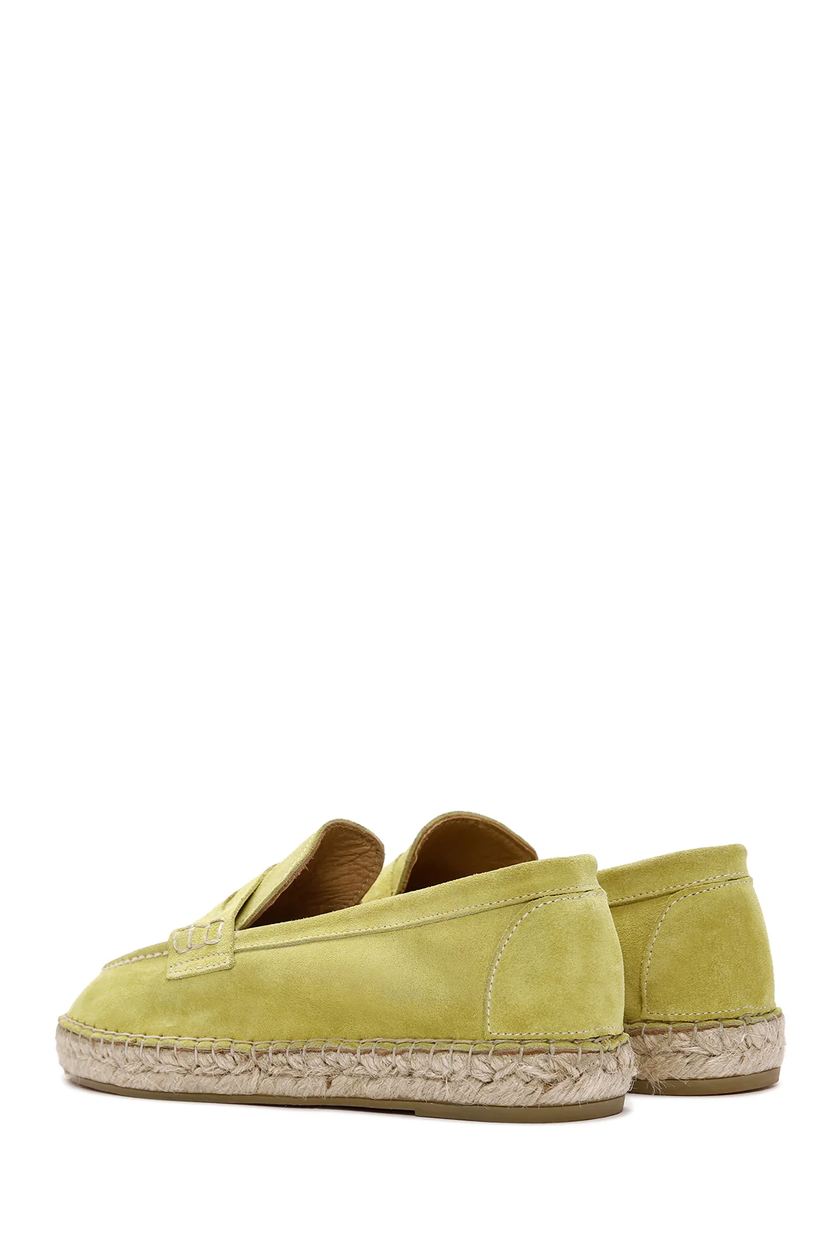 Kadın Sarı Süet Deri Espadril - Image 5