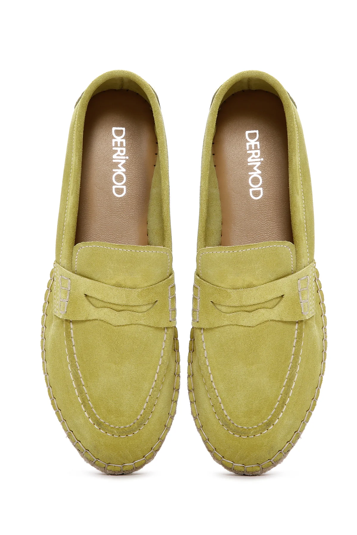 Kadın Sarı Süet Deri Espadril - Image 7