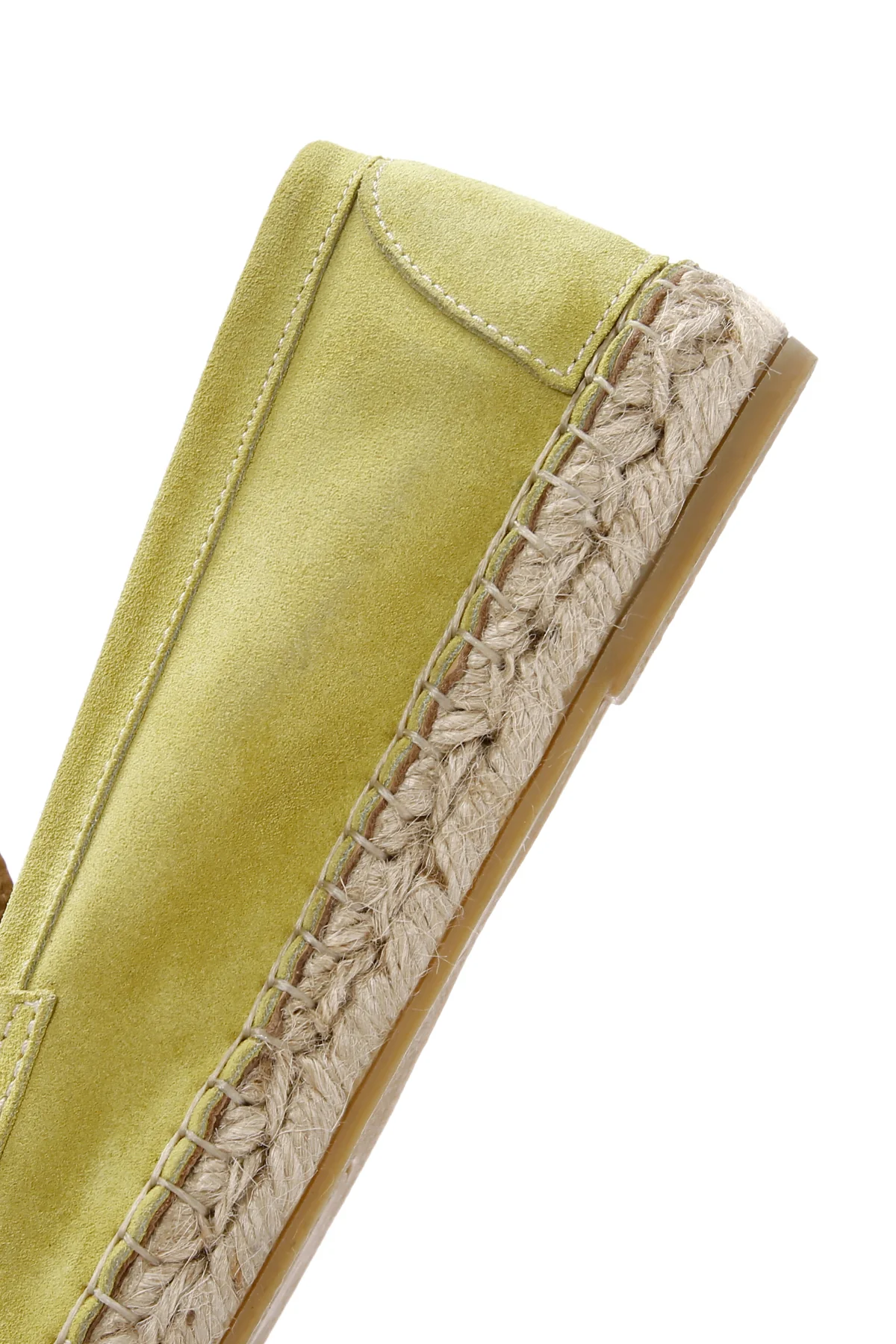Kadın Sarı Süet Deri Espadril - Image 8