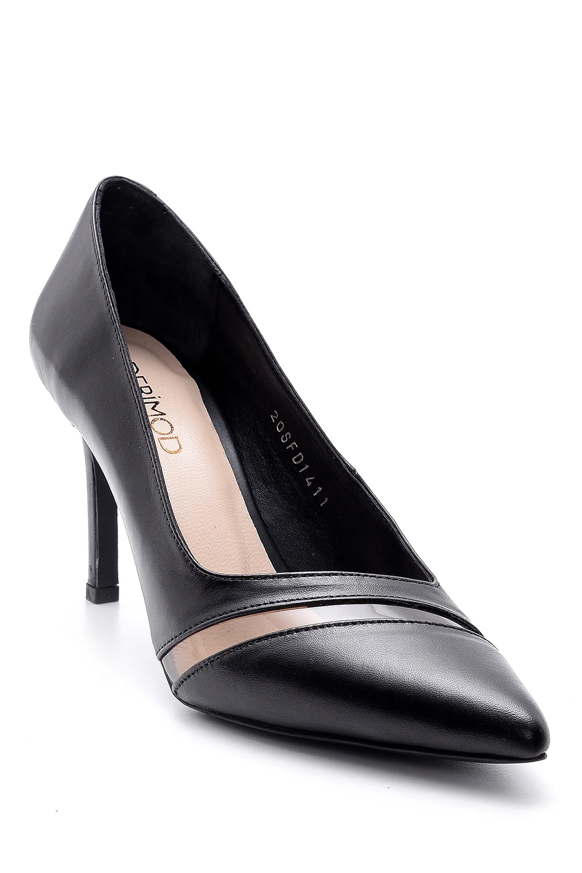 Kadın Şeffaf Detaylı Deri Stiletto - Image 2