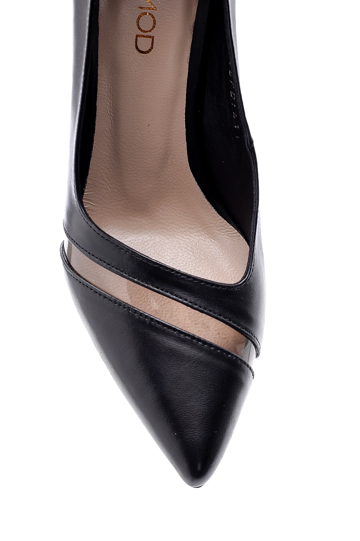 Kadın Şeffaf Detaylı Deri Stiletto - Image 5