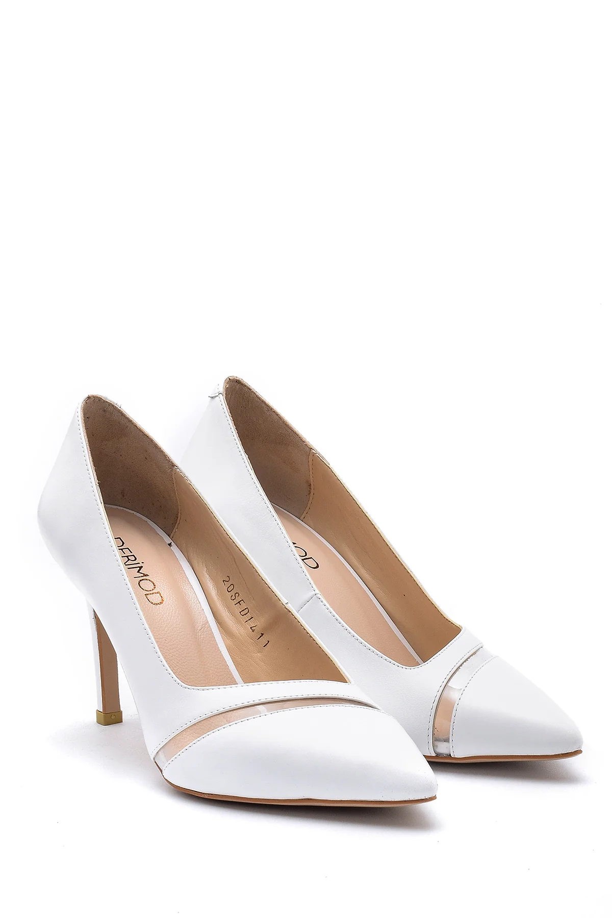 Kadın Şeffaf Detaylı Deri Stiletto - Image 3