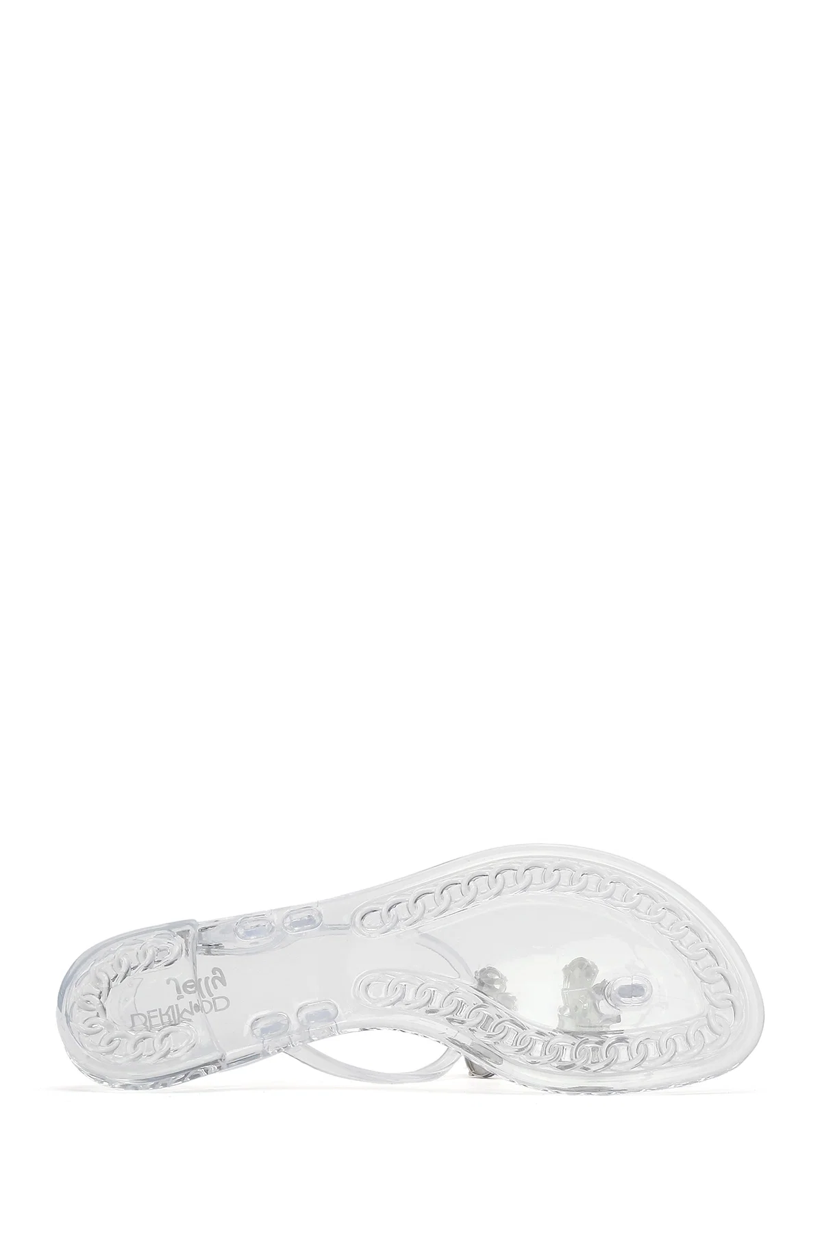 Kadın Şeffaf Jelly Arkadan Tokalı Taşlı Sandalet - Image 4