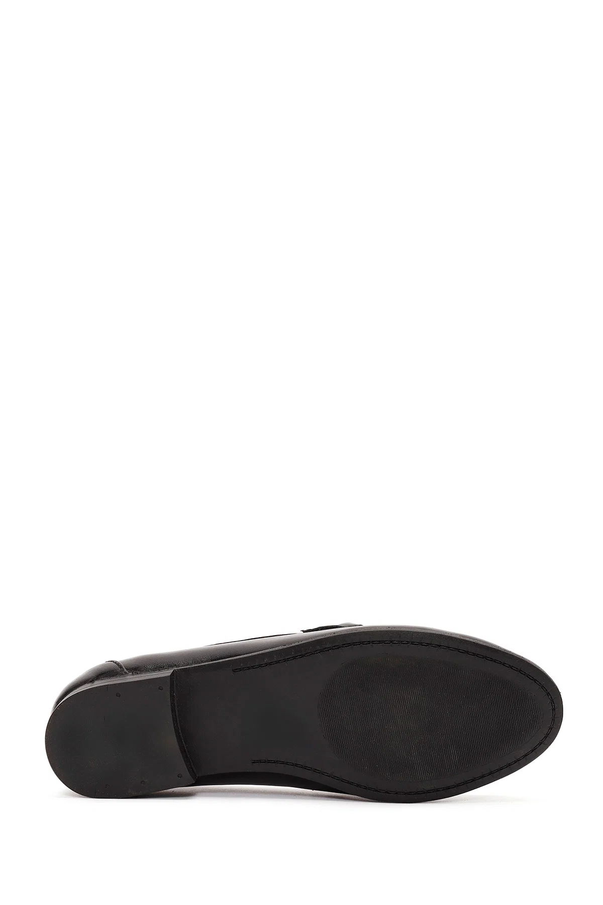 Kadın Siyah Aksesuar Detaylı Deri Maskülen Loafer - Image 4