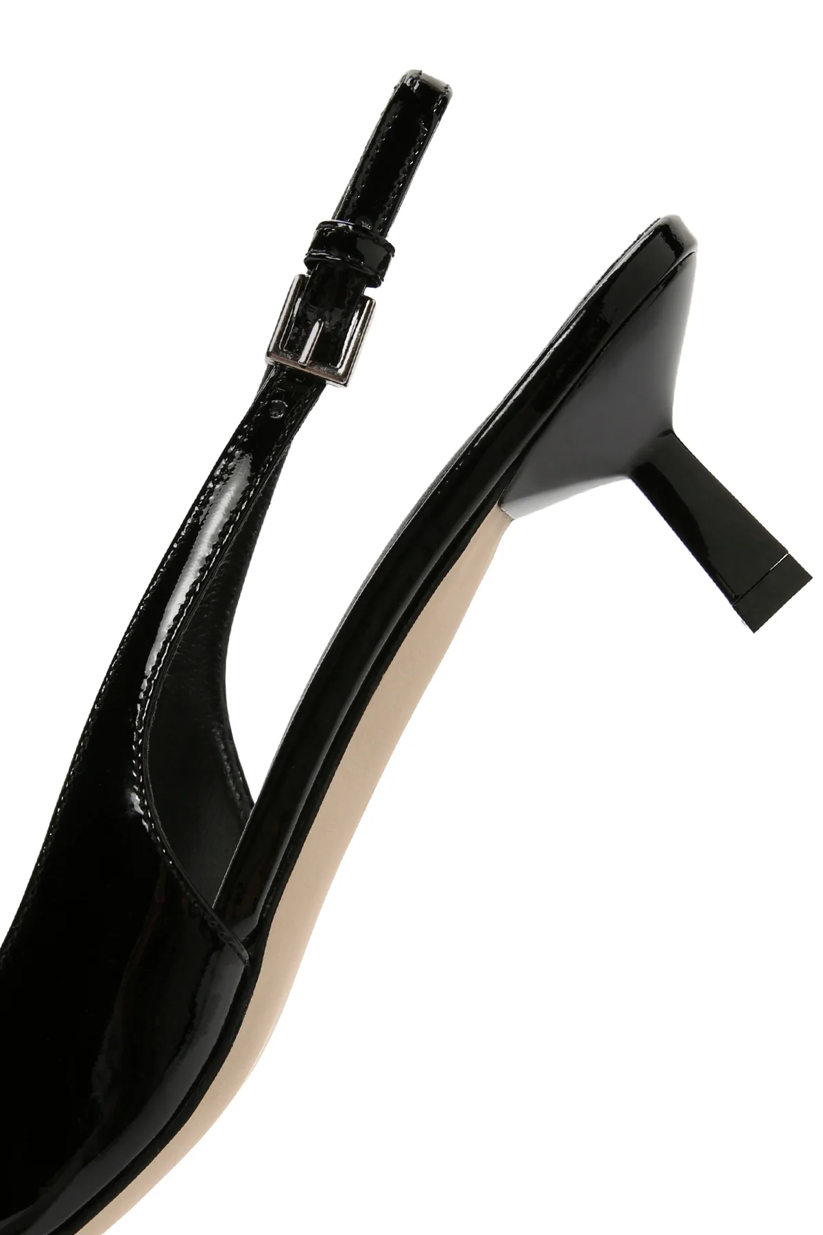 Kadın Siyah Arkası Açık Deri Kısa Topuklu Stiletto - Image 12