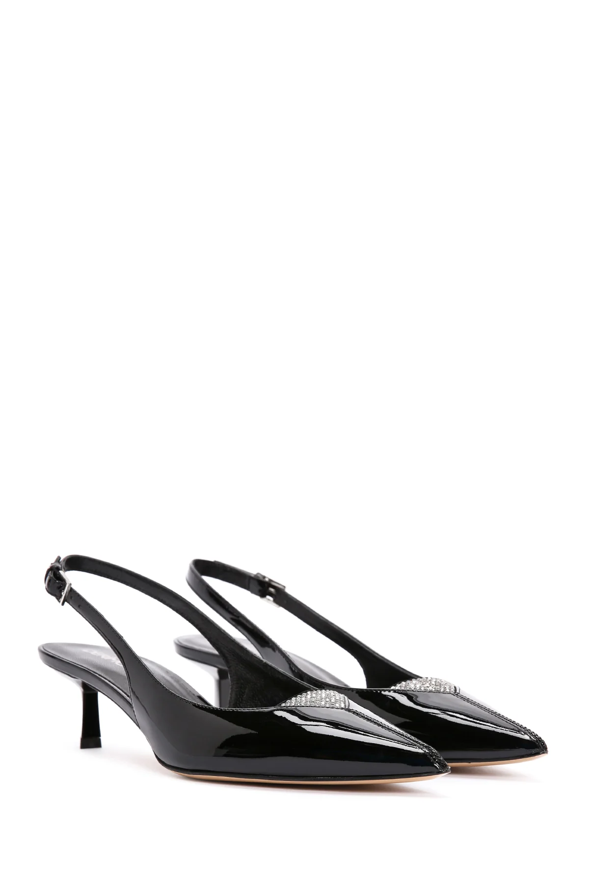 Kadın Siyah Arkası Açık Deri Kısa Topuklu Stiletto - Image 4