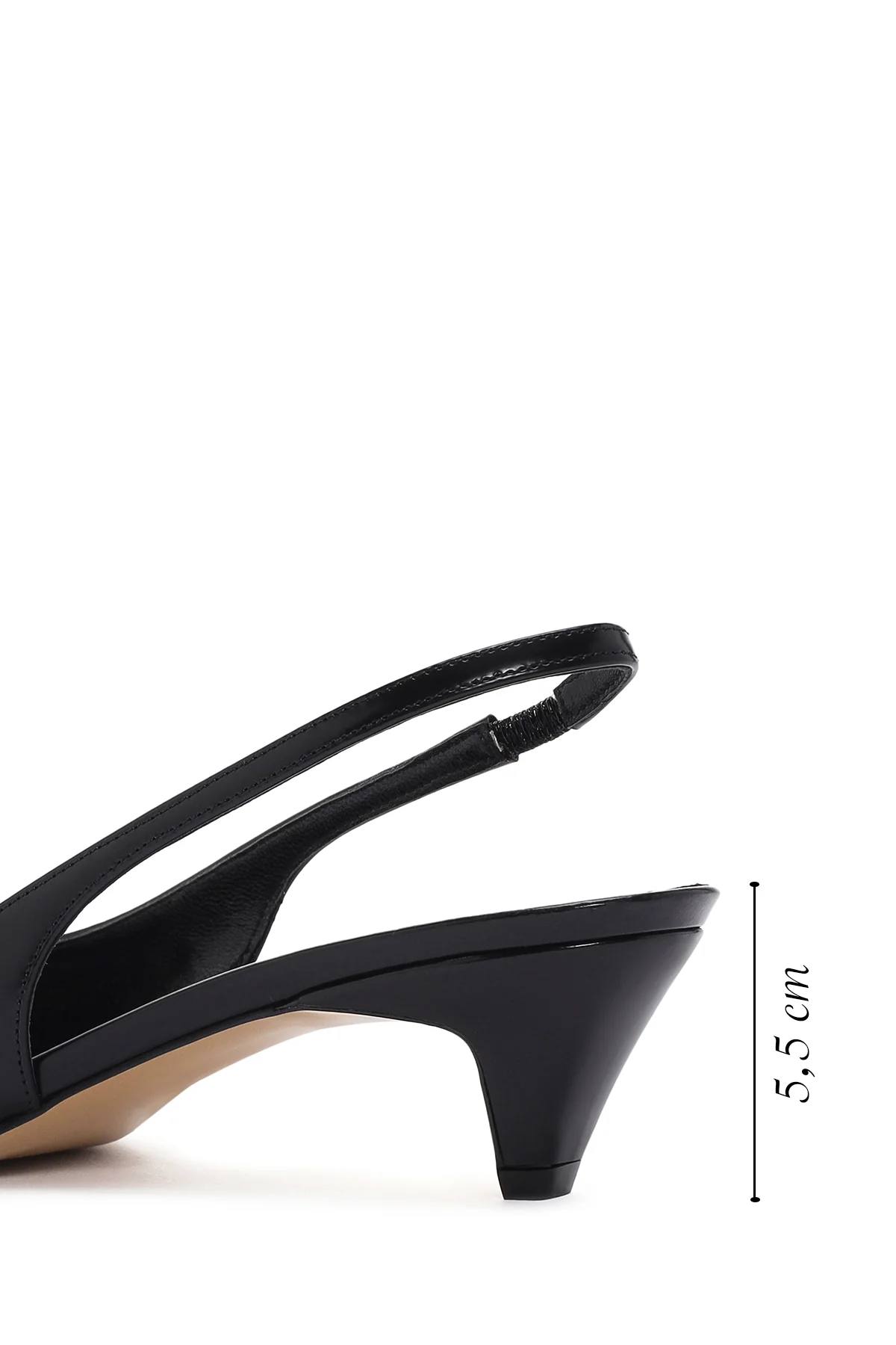Kadın Siyah Arkası Açık Kısa Topuklu Deri Stiletto - Image 2