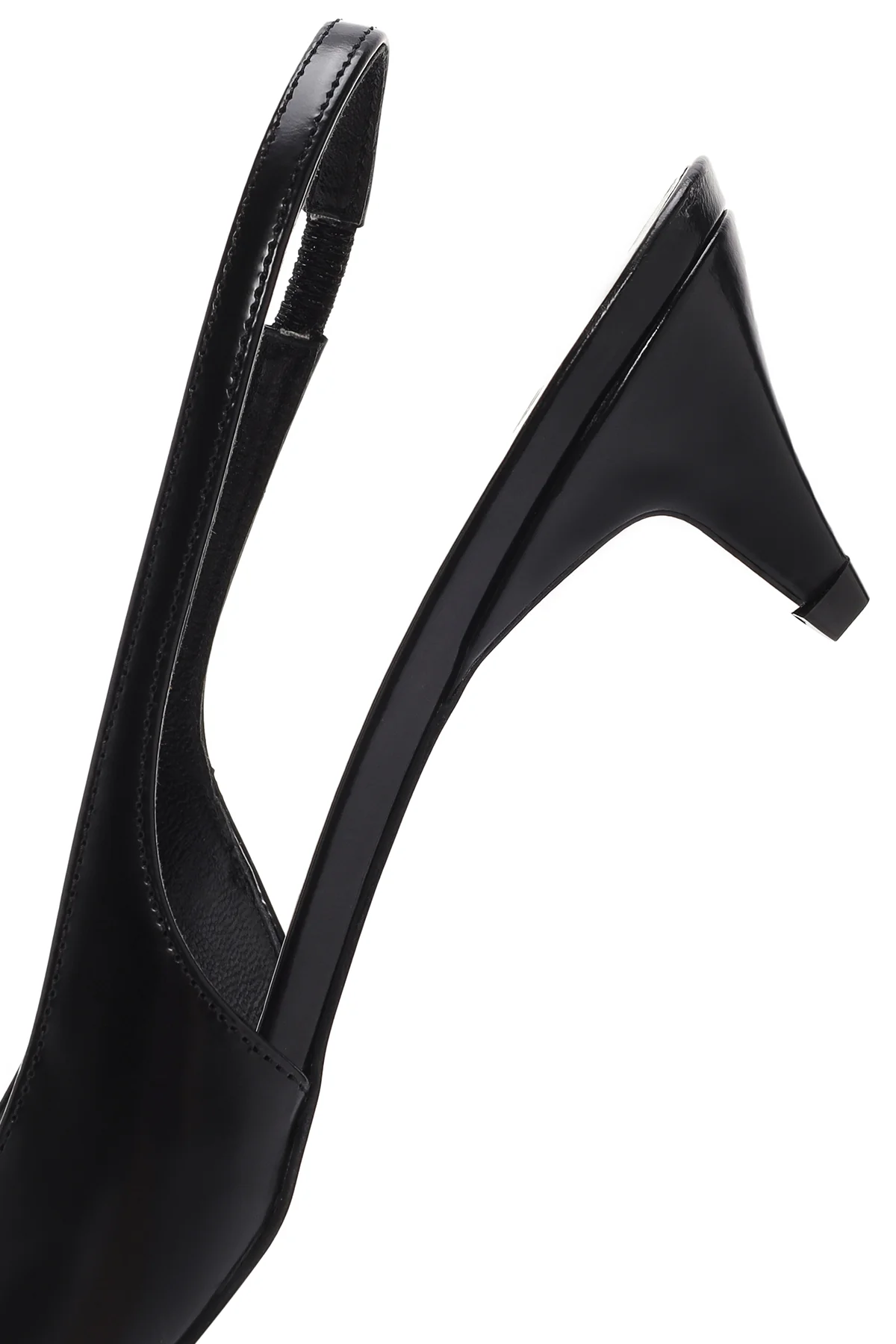 Kadın Siyah Arkası Açık Kısa Topuklu Deri Stiletto - Image 9