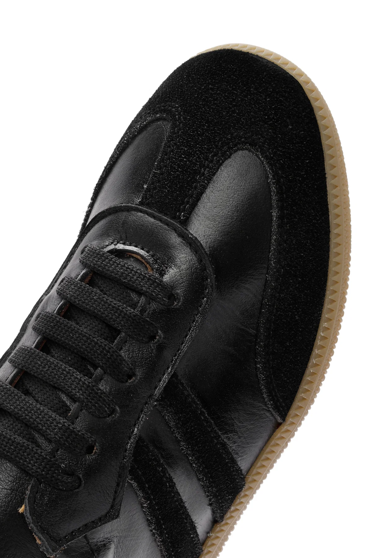 Kadın Siyah Bağcıklı Deri Sneaker - Image 10