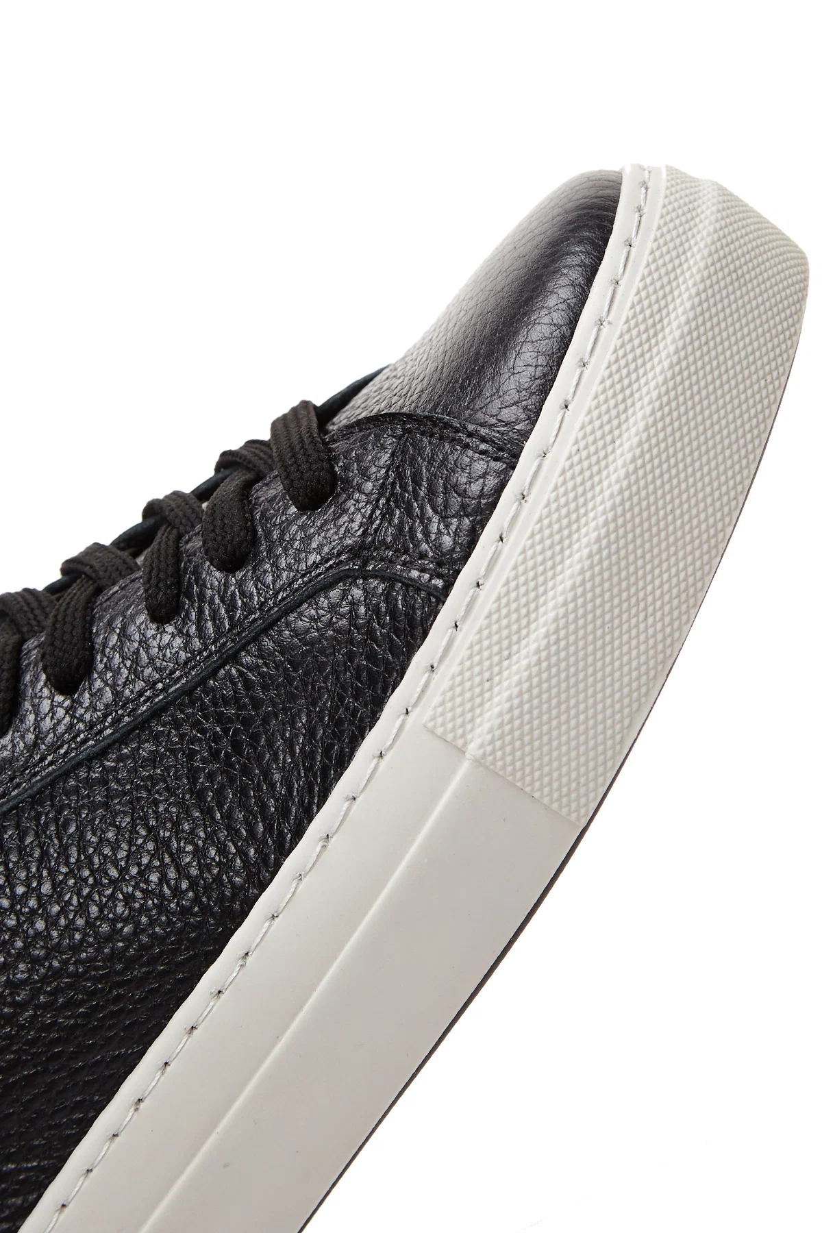Kadın Siyah Bağcıklı Deri Sneaker - Image 8