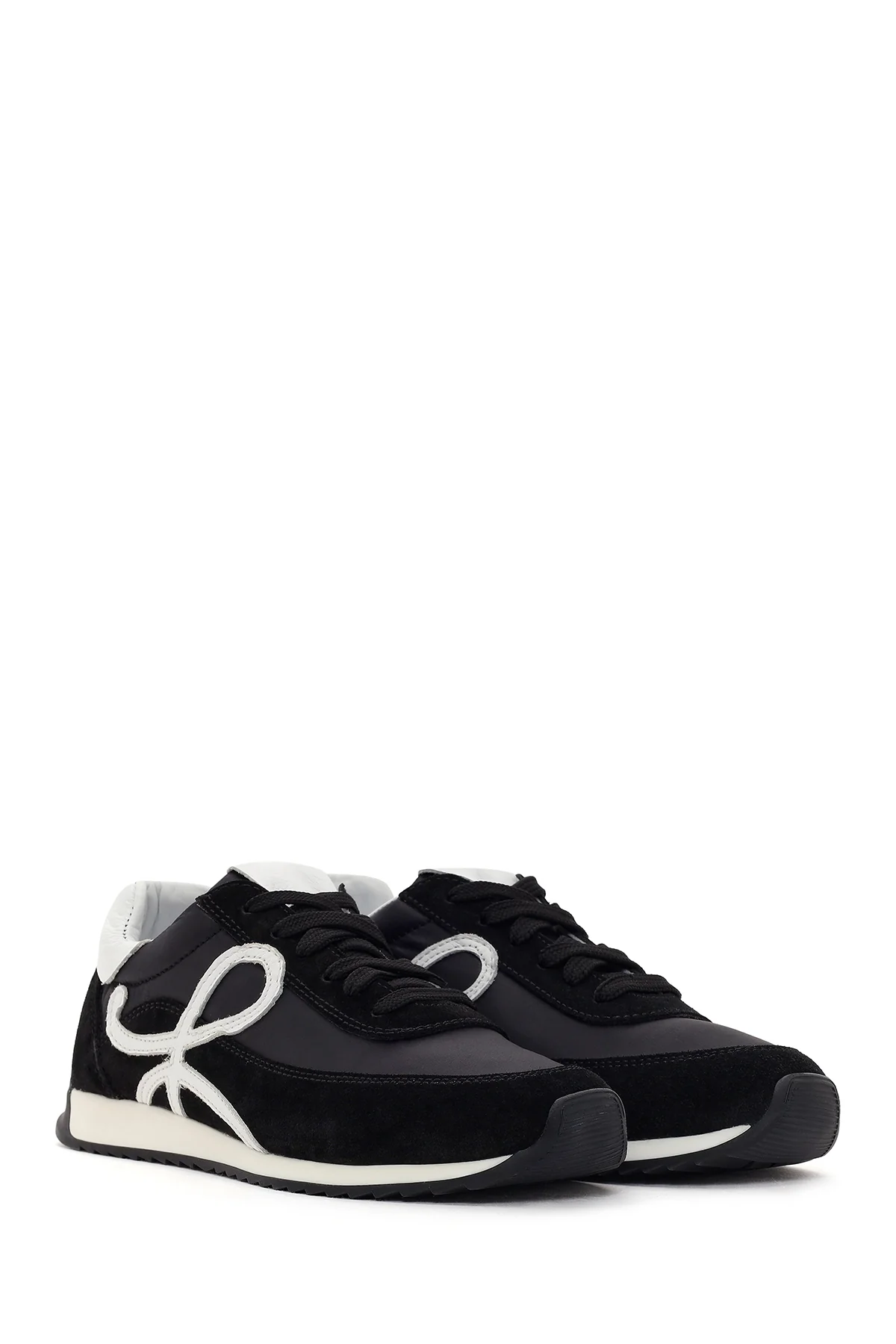 Kadın Siyah Bağcıklı Deri Sneaker - Image 2