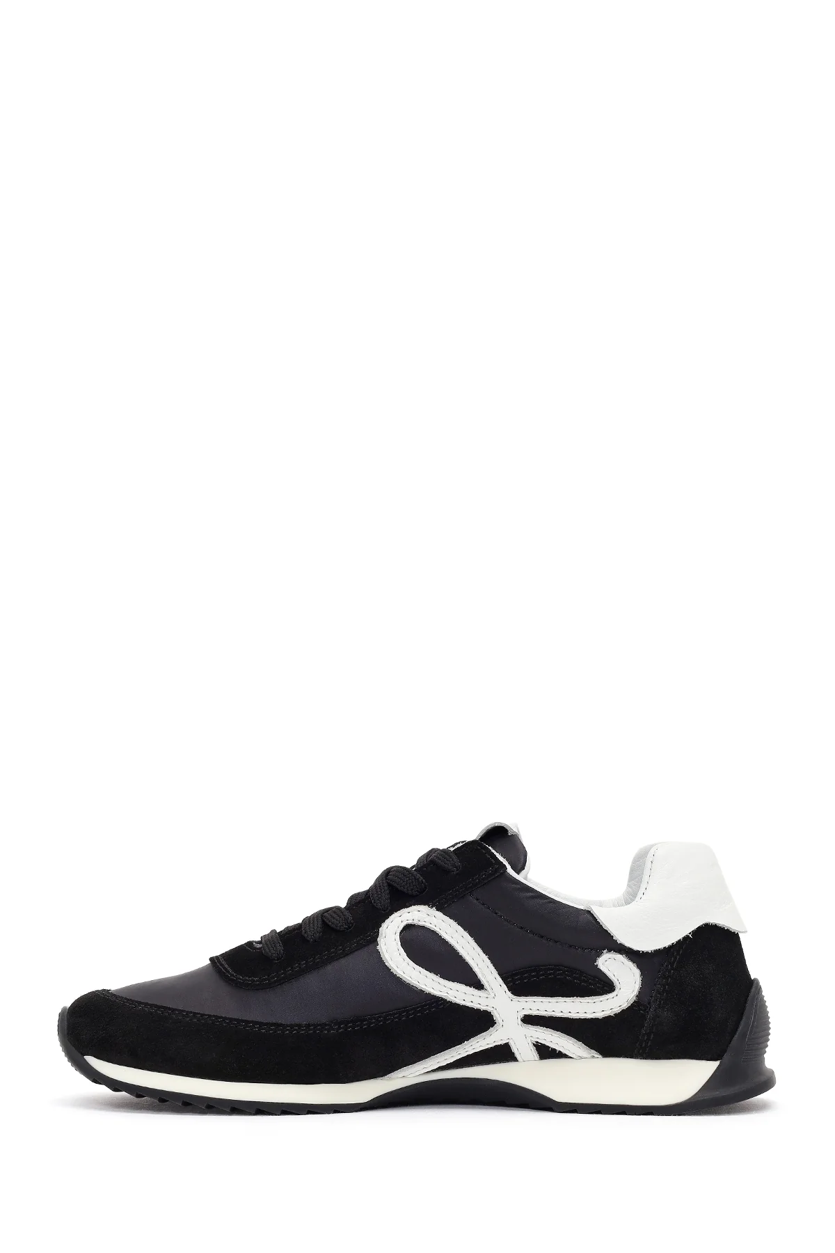 Kadın Siyah Bağcıklı Deri Sneaker - Image 3