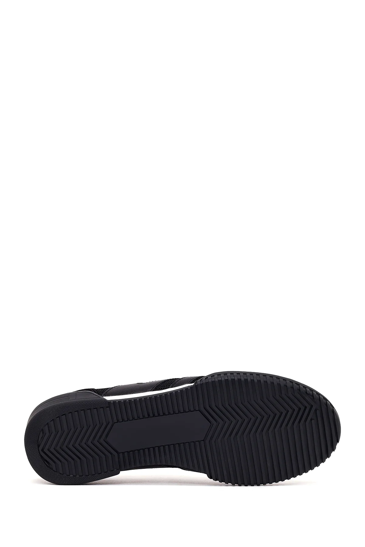 Kadın Siyah Bağcıklı Deri Sneaker - Image 5