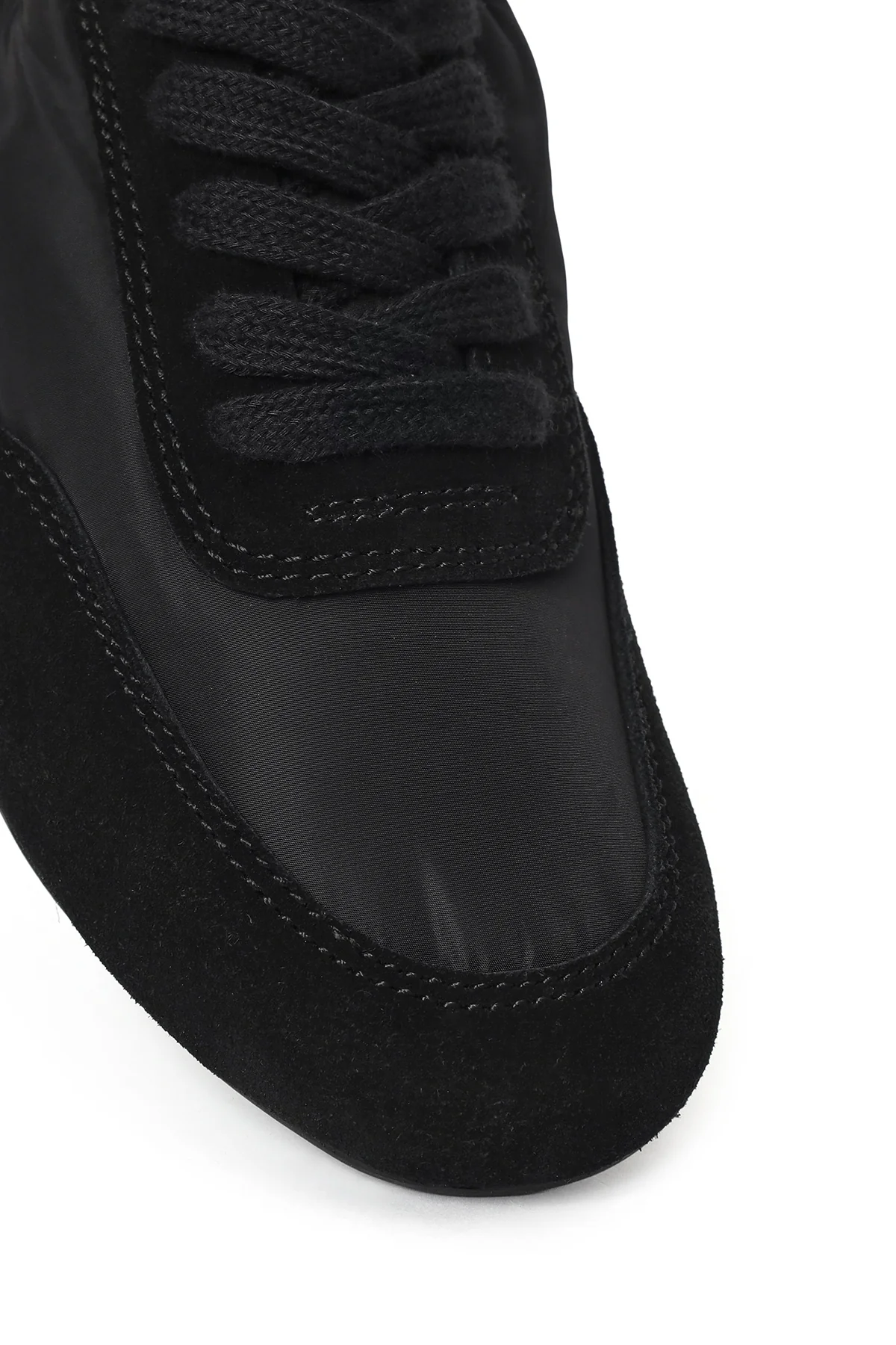 Kadın Siyah Bağcıklı Deri Sneaker - Image 9