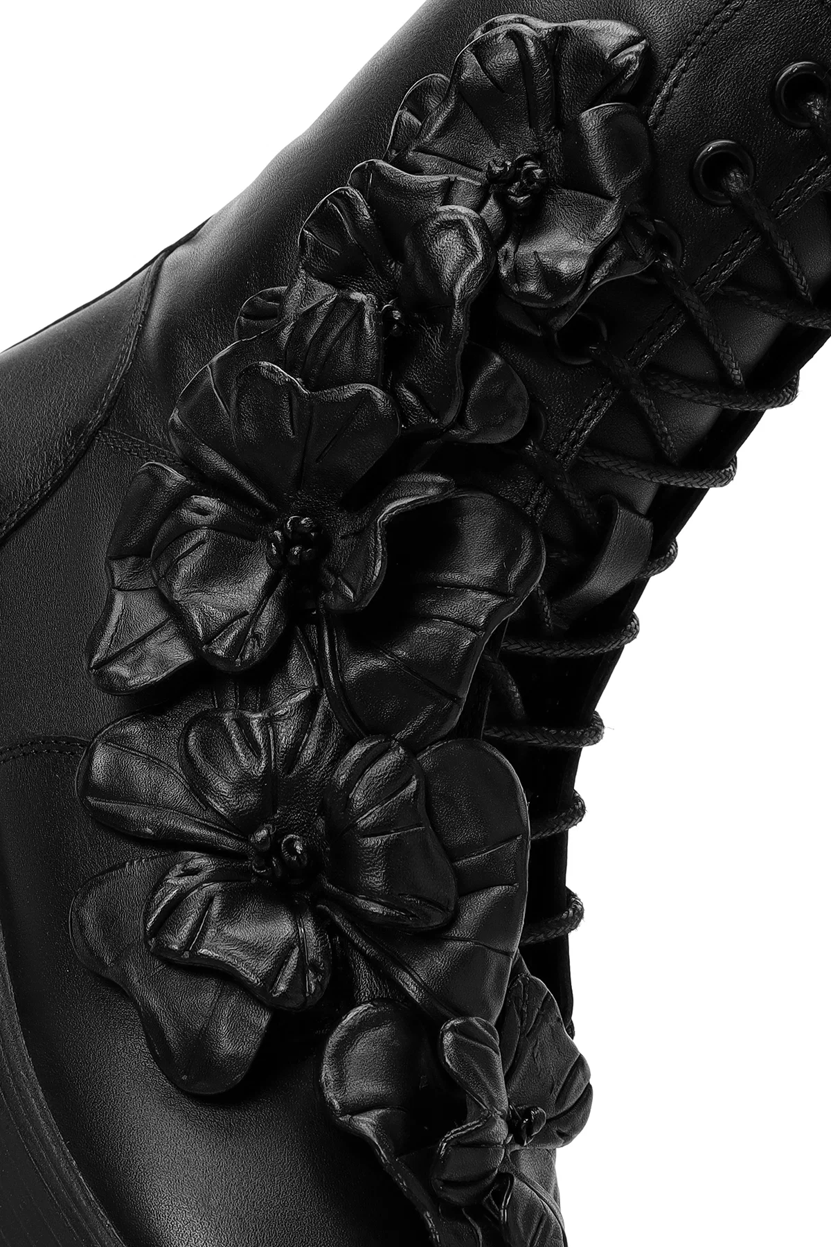 Kadın Siyah Bağcıklı Fermuar Detaylı Deri Postal Bot - Image 11