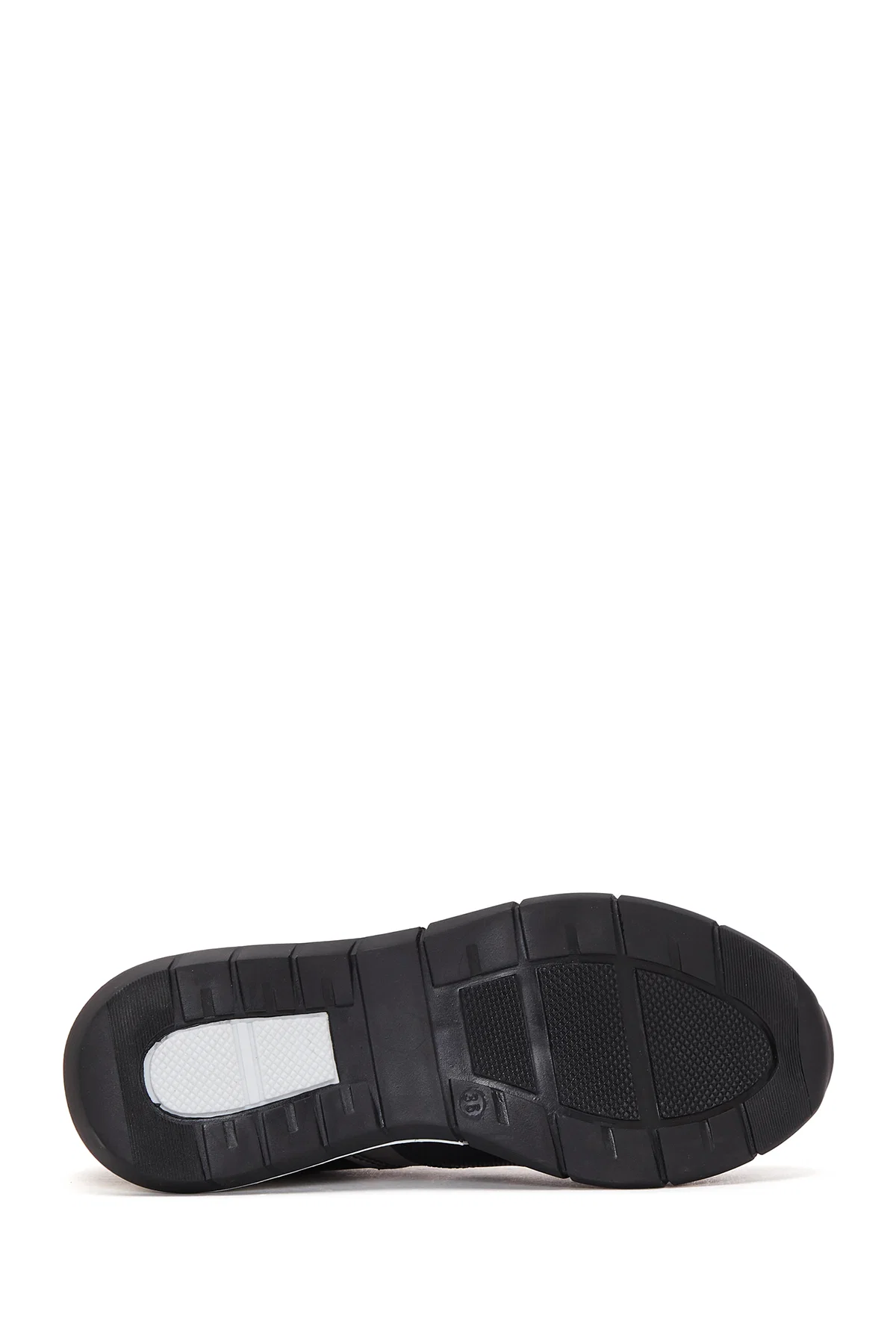 Kadın Siyah Bağcıklı Fermuar Detaylı Deri Sneaker - Image 4