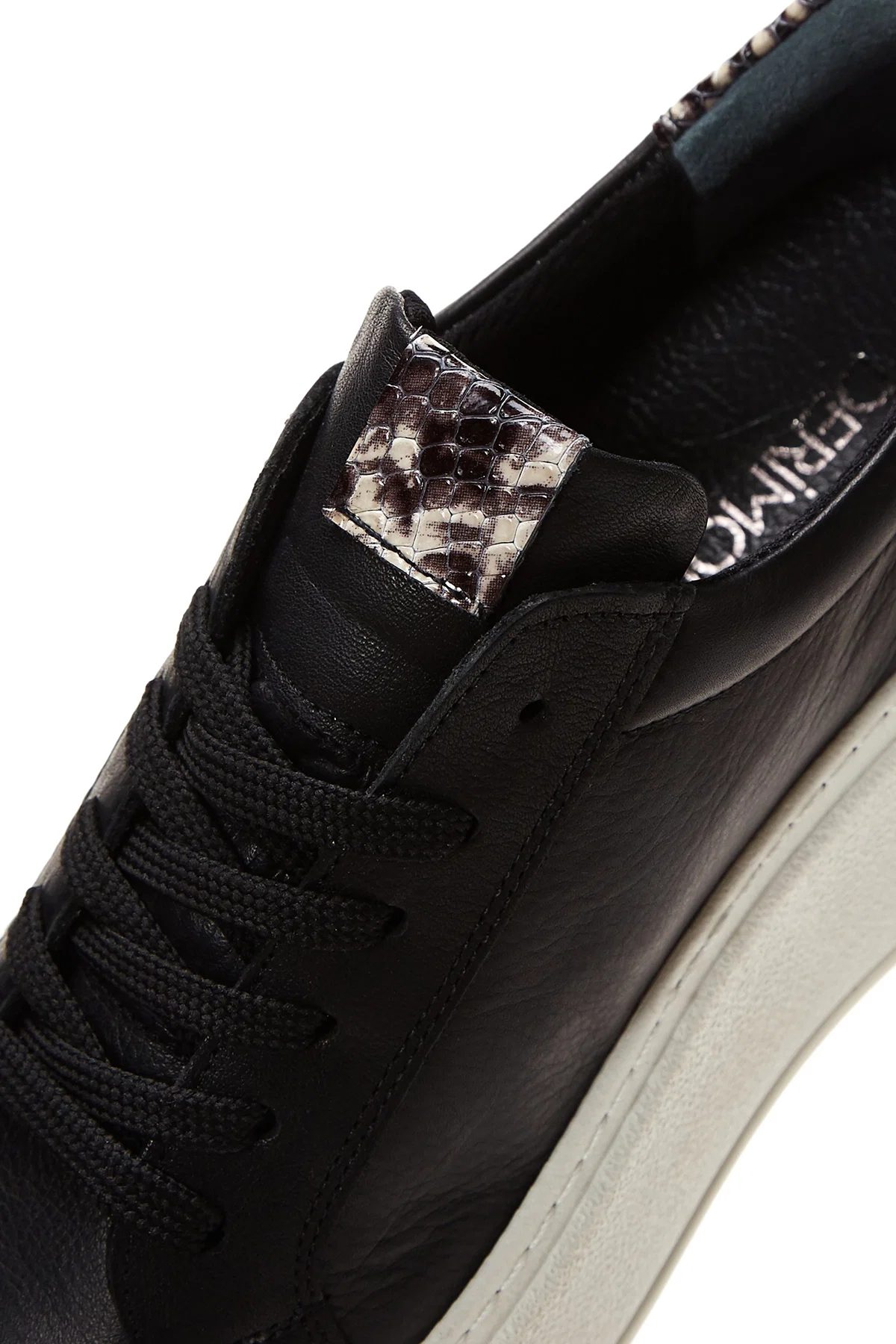 Kadın Siyah Bağcıklı Kalın Taban Deri Sneaker - Image 8