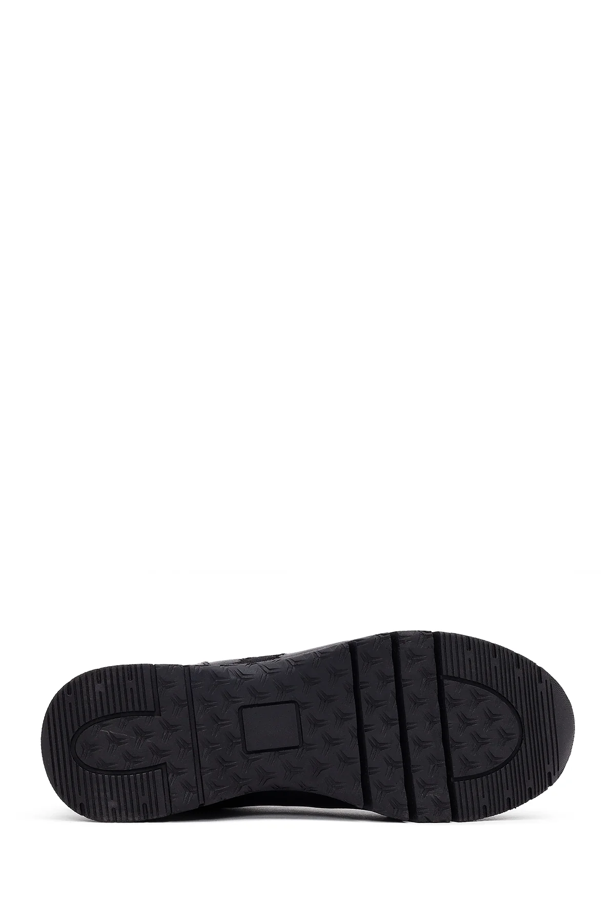 Kadın Siyah Bağcıklı Kalın Tabanlı Deri Sneaker - Image 4