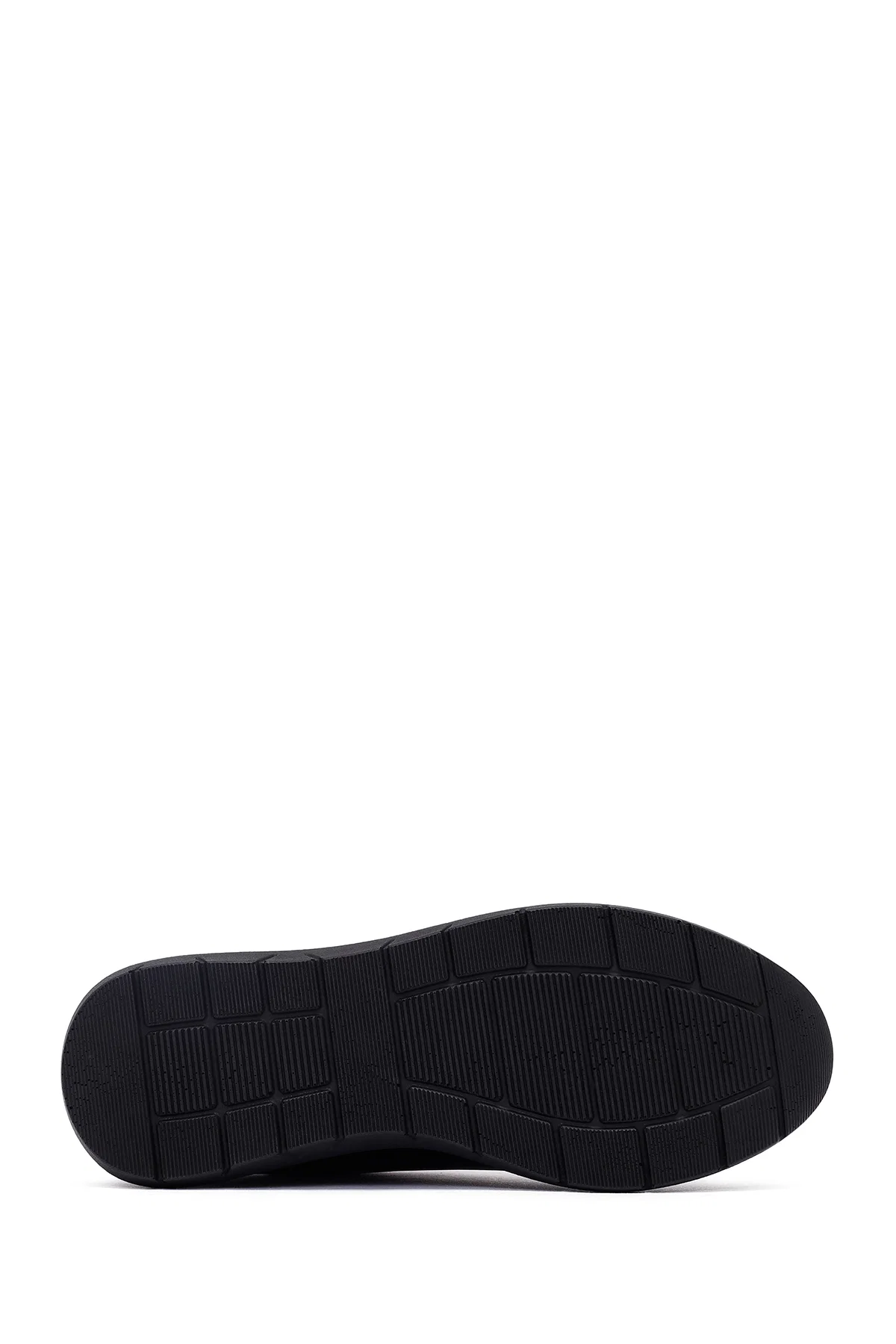 Kadın Siyah Bağcıklı Kalın Tabanlı Deri Sneaker - Image 4