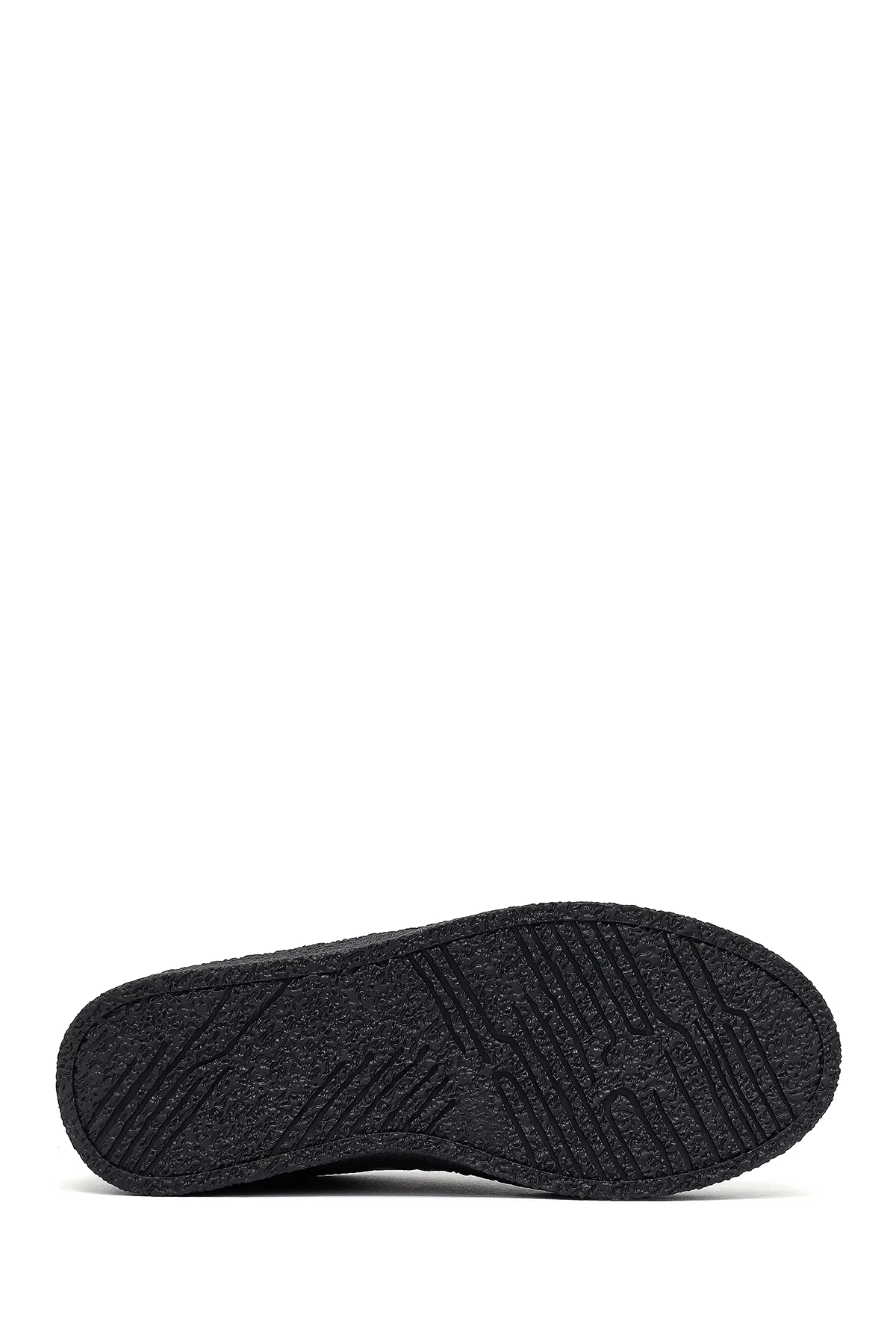 Kadın Siyah Bağcıklı Kalın Tabanlı Deri Sneaker - Image 4