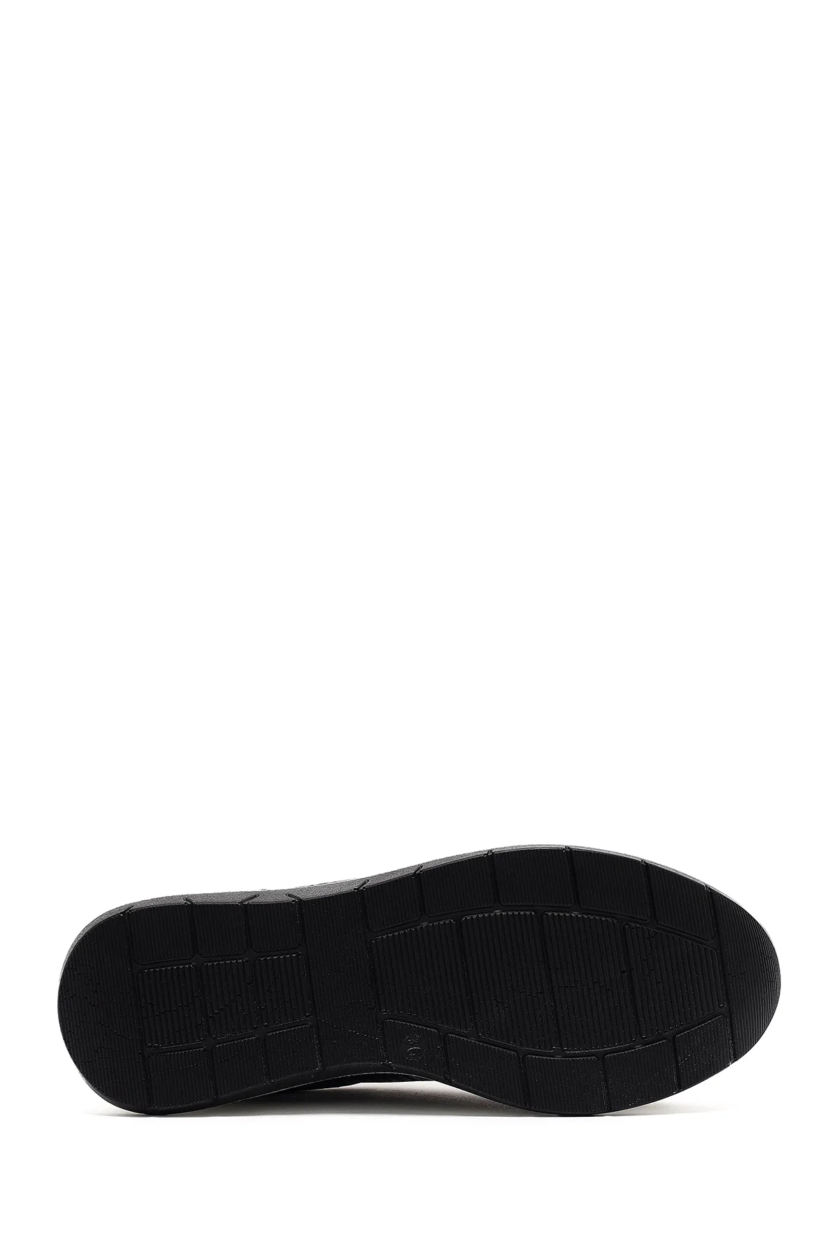 Kadın Siyah Bağcıklı Kalın Tabanlı Deri Sneaker - Image 4
