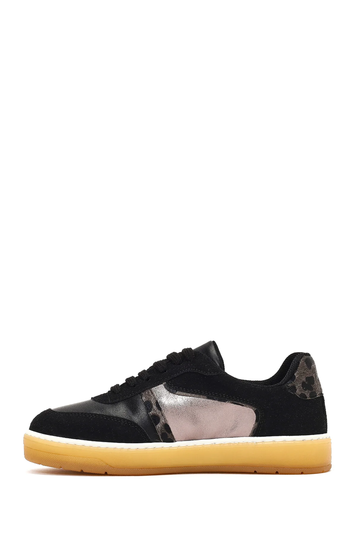 Kadın Siyah Bağcıklı Kalın Tabanlı Desenli Sneaker - Image 2