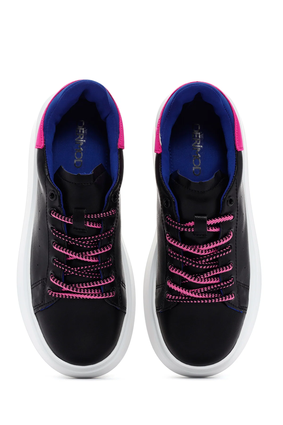 Kadın Siyah Bağcıklı Kalın Tabanlı Sneaker - Image 7