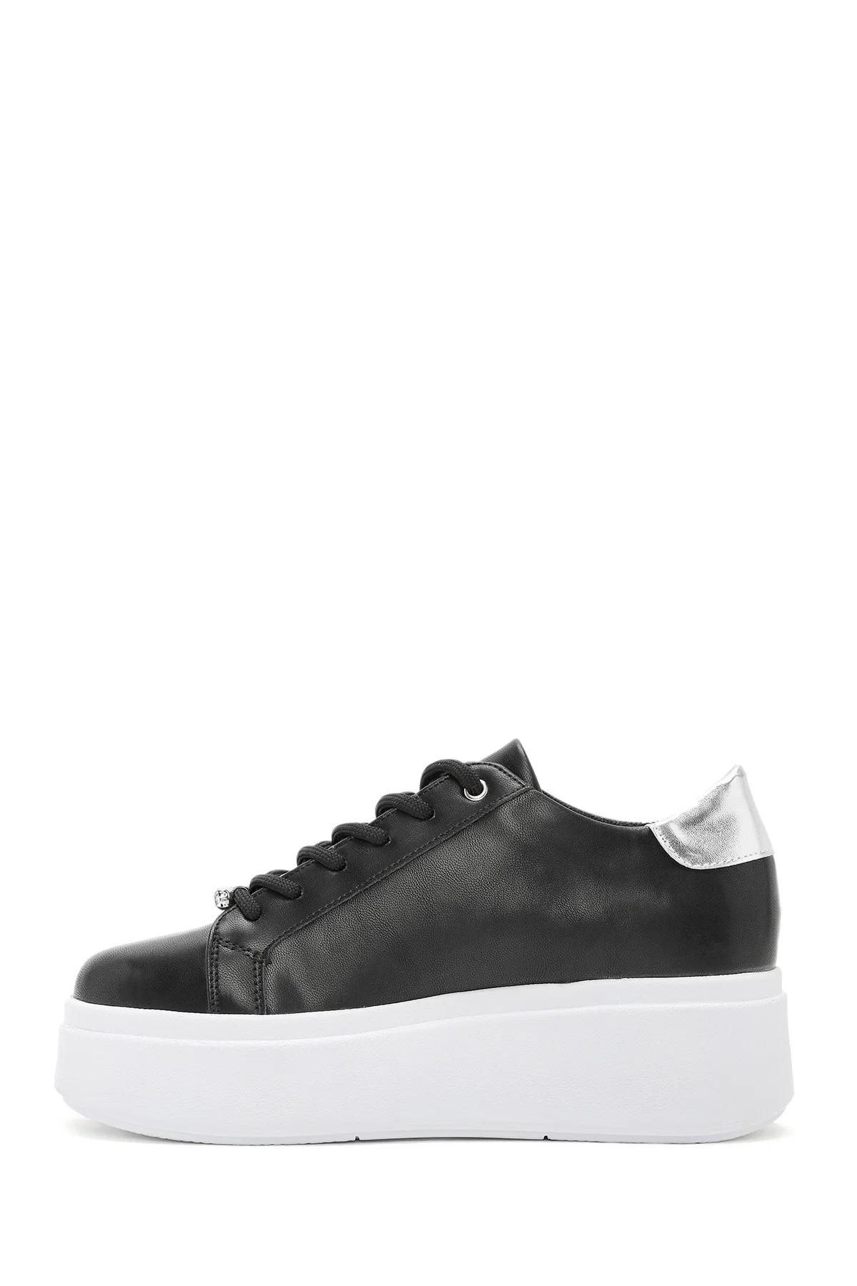 Kadın Siyah Bağcıklı Kalın Tabanlı Sneaker - Image 2