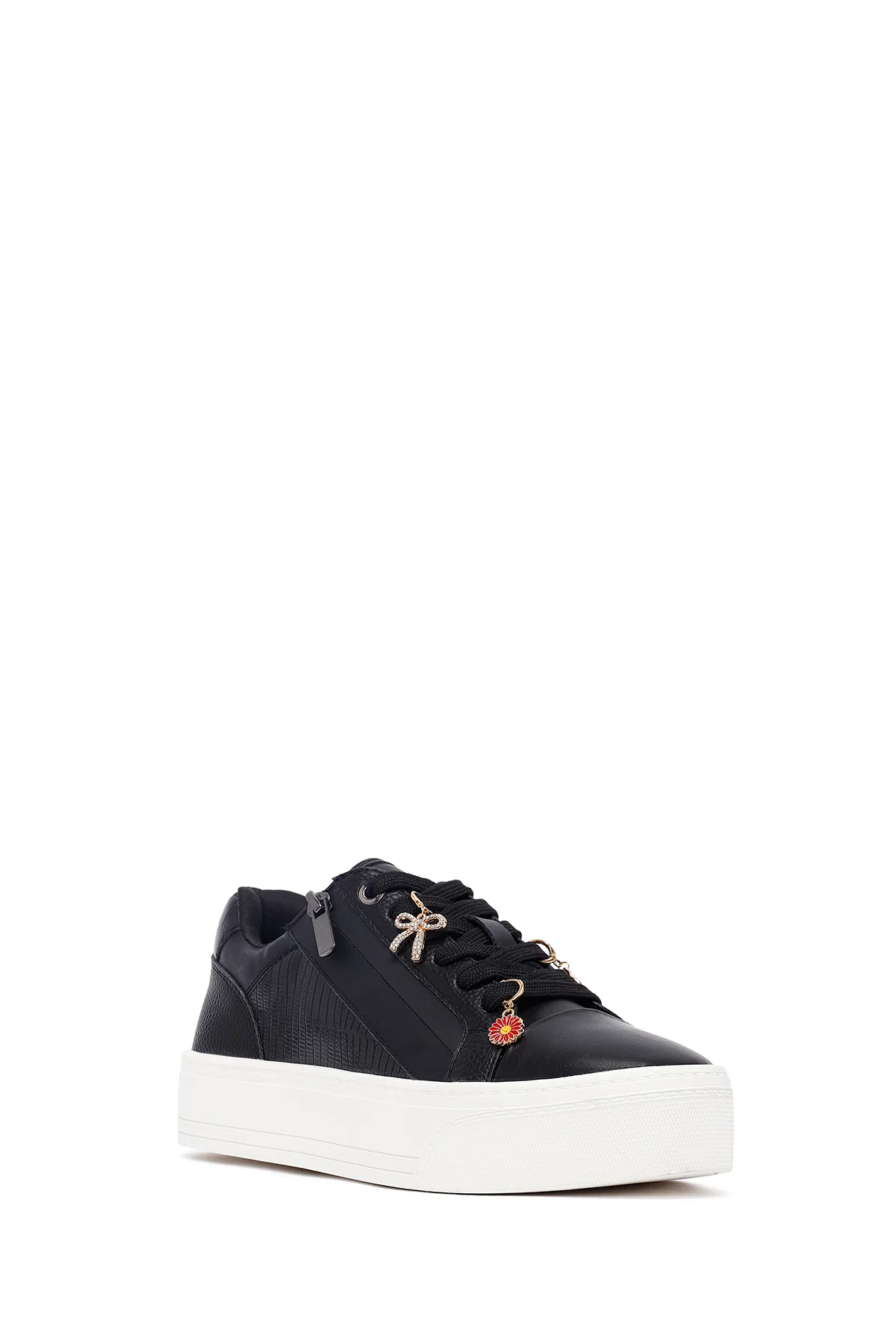Kadın Siyah Bağcıklı Kalın Tabanlı Sneaker - Image 7
