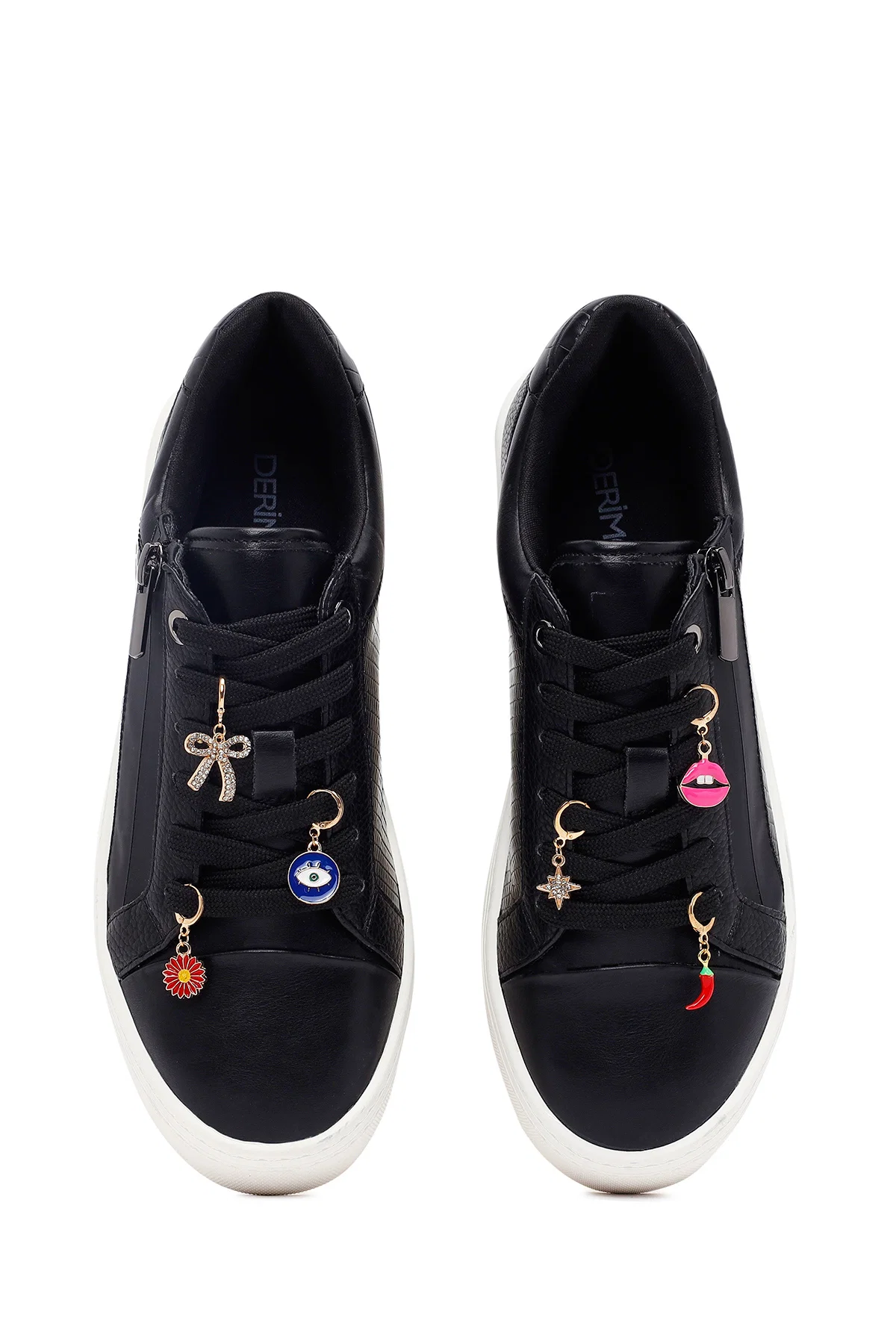 Kadın Siyah Bağcıklı Kalın Tabanlı Sneaker - Image 8