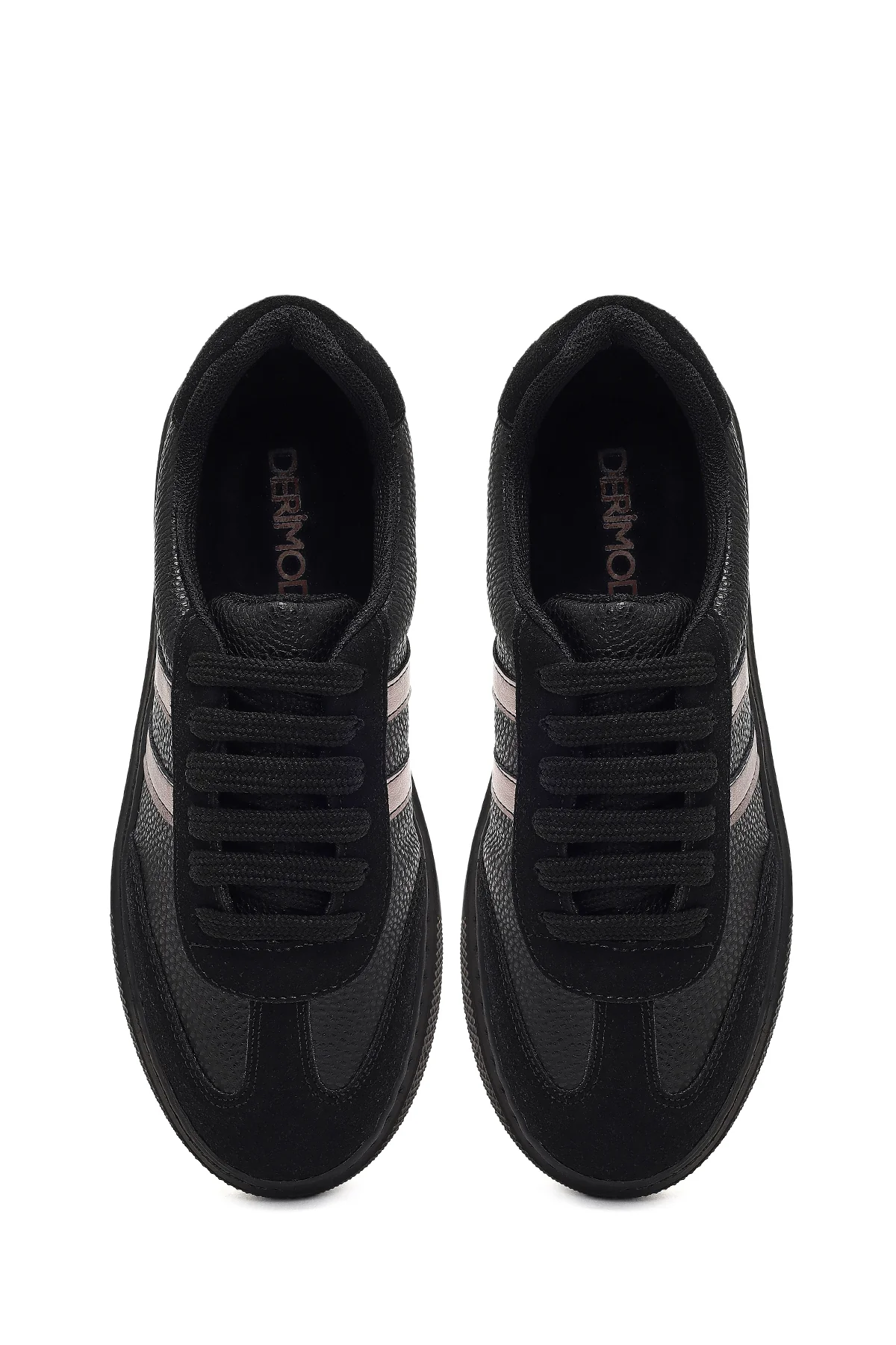 Kadın Siyah Bağcıklı Kalın Tabanlı Sneaker - Image 7