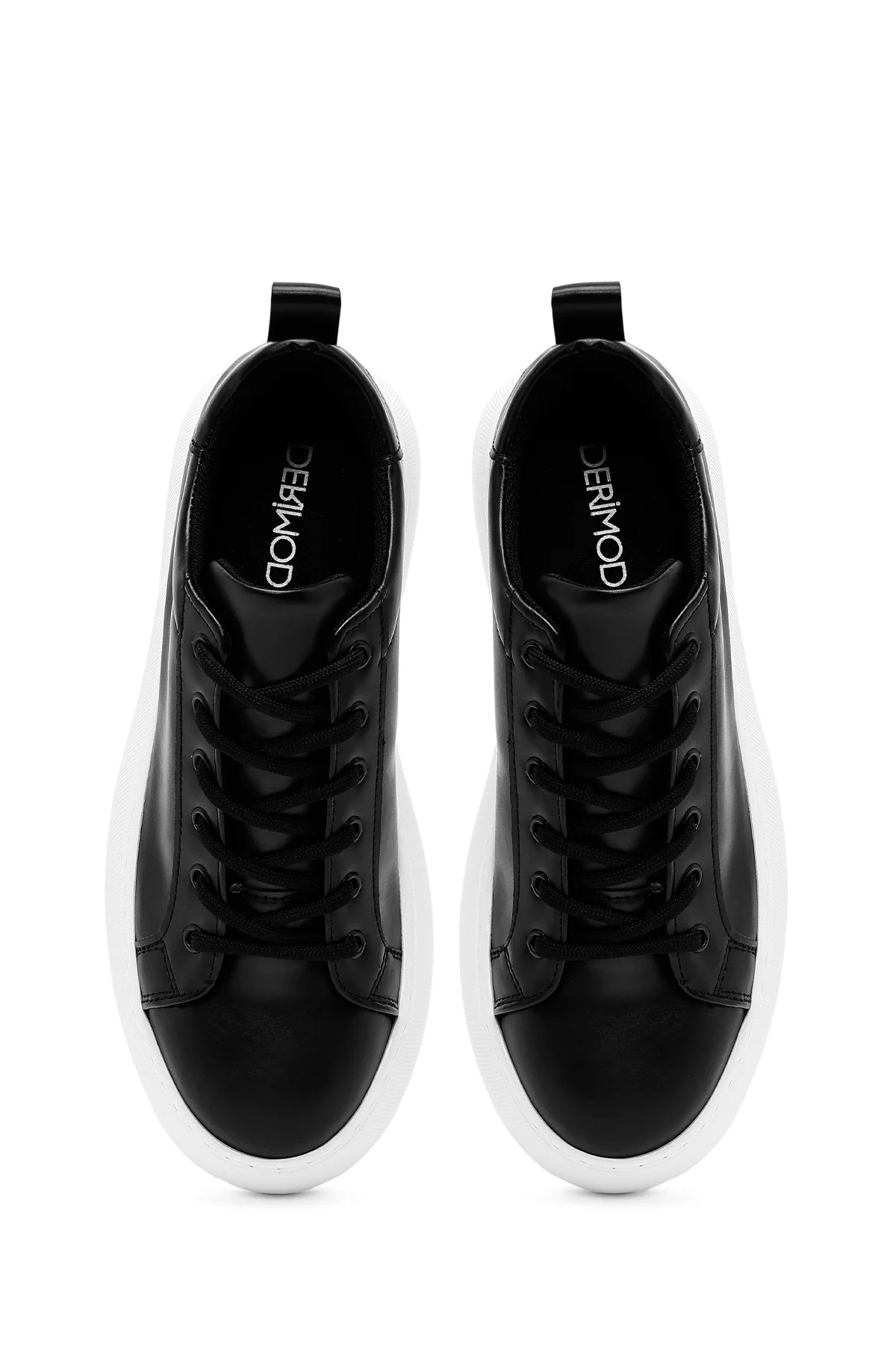 Kadın Siyah Bağcıklı Kalın Tabanlı Sneaker - Image 4