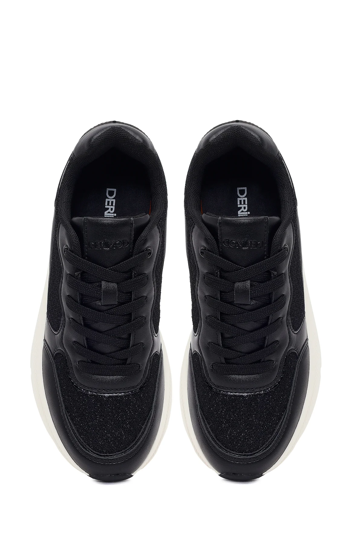 Kadın Siyah Bağcıklı Kalın Tabanlı Sneaker - Image 4