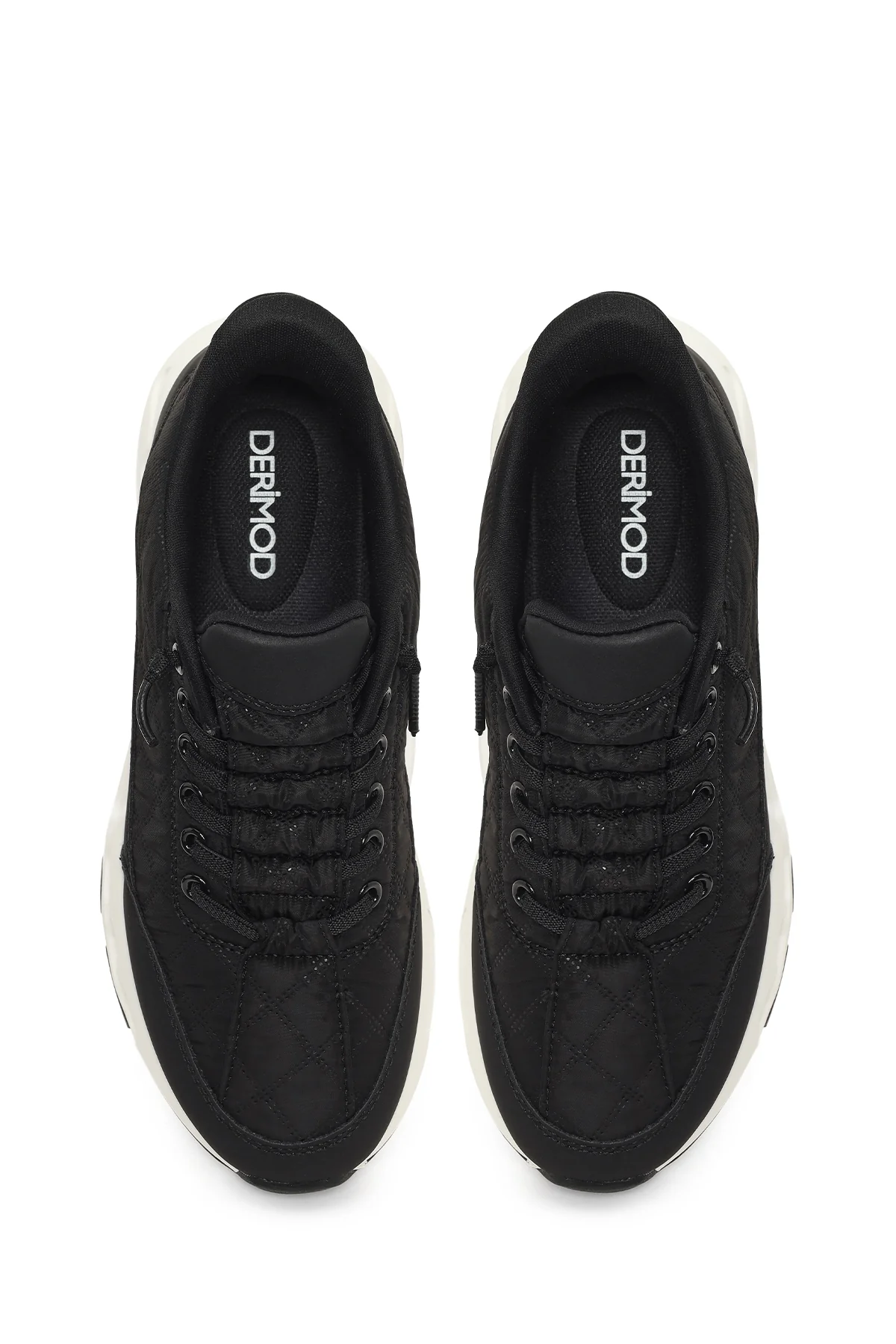 Kadın Siyah Bağcıklı Kalın Tabanlı Sneaker - Image 4