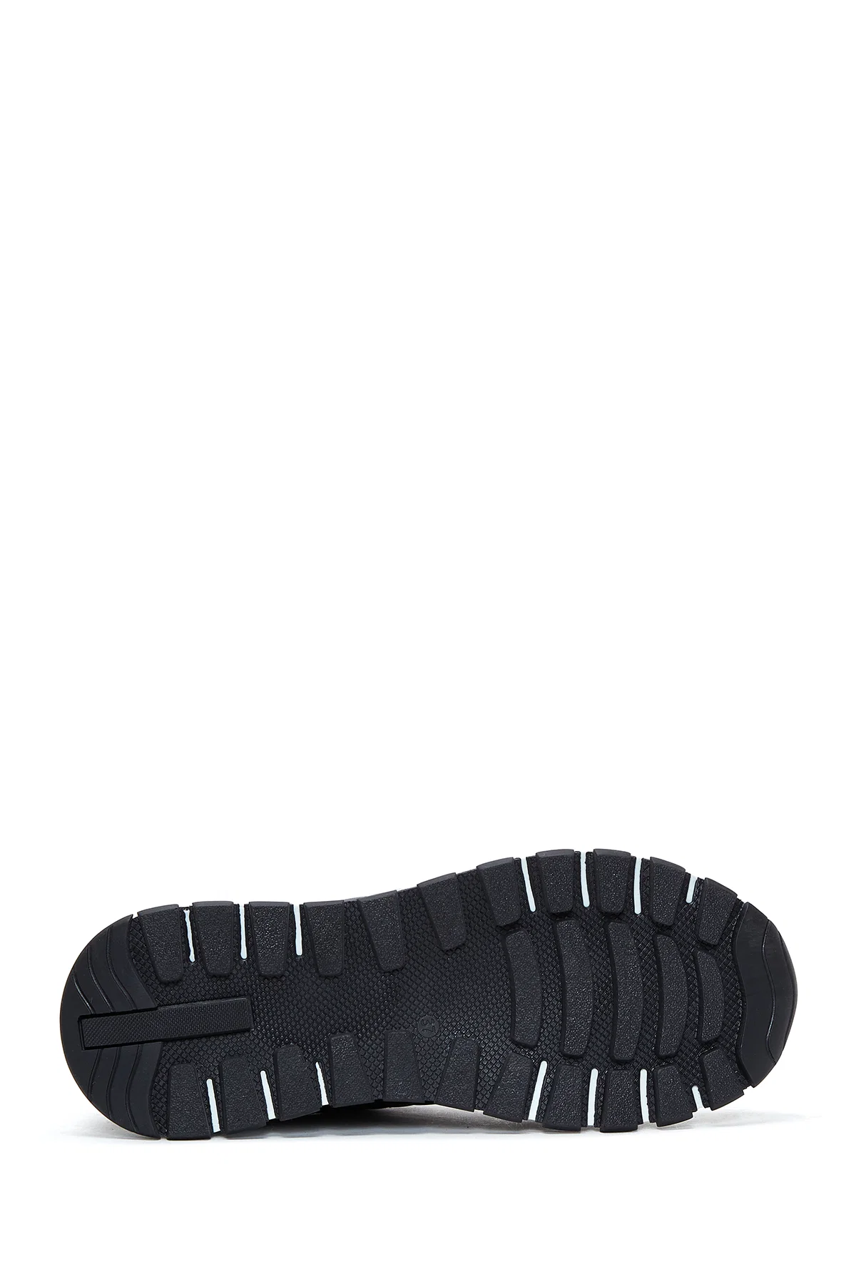 Kadın Siyah Bağcıklı Kapitone Desenli Deri Sneaker - Image 4