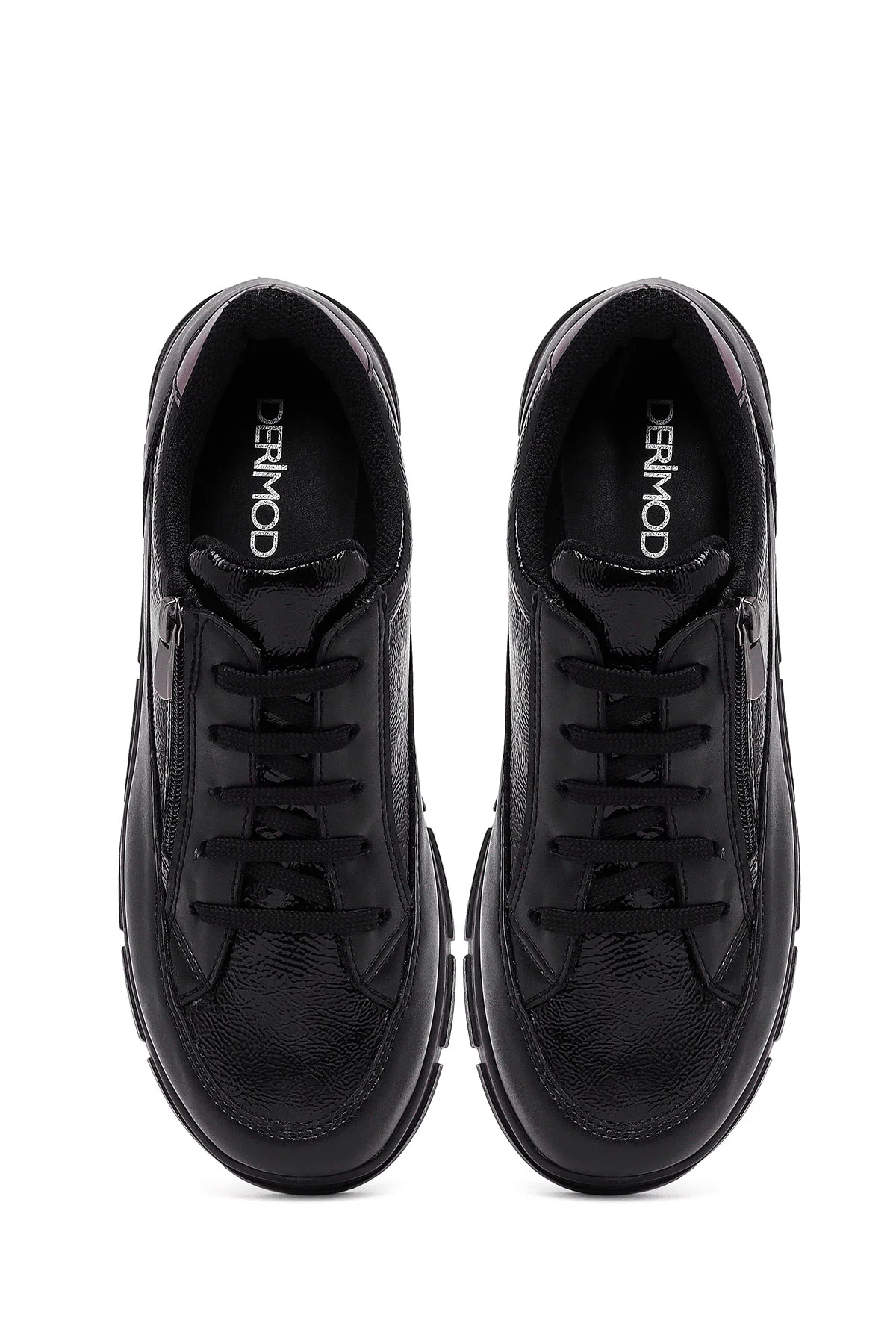 Kadın Siyah Bağcıklı Sneaker - Image 7