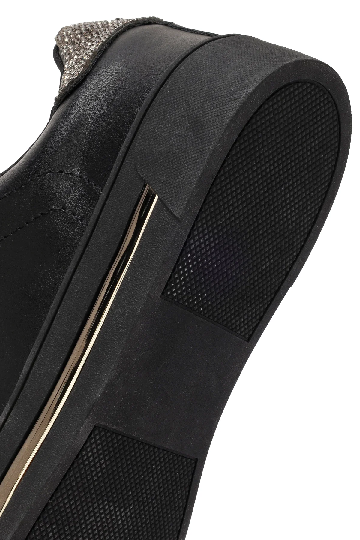 Kadın Siyah Bağcıklı Taşlı Sneaker - Image 8