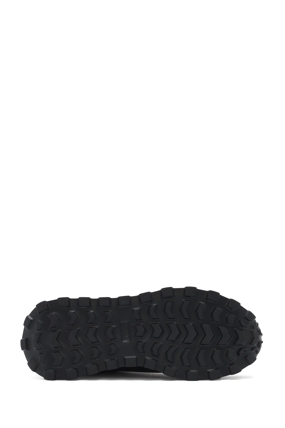 Kadın Siyah Bağcıklı Yandan Fermuarlı Deri Sneaker - Image 4