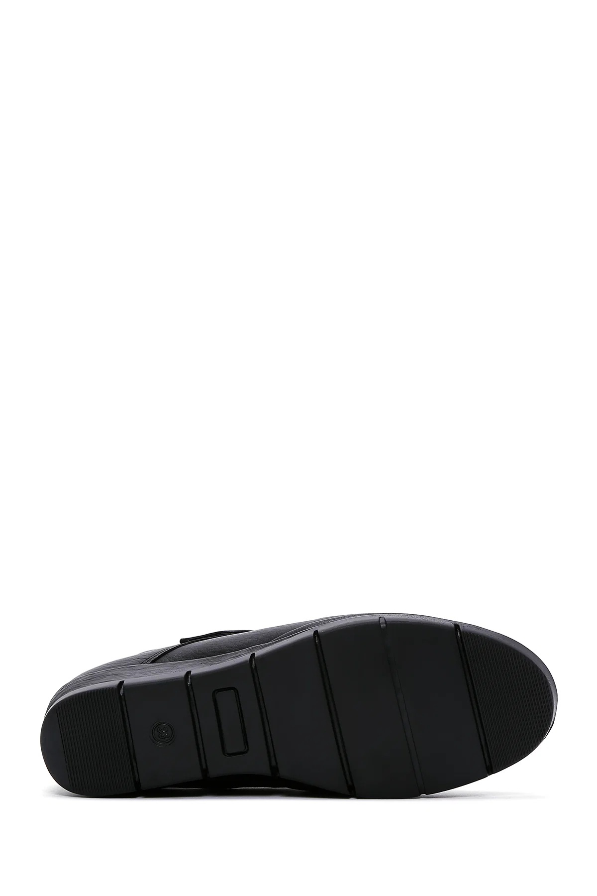 Kadın Siyah Bantlı Deri Comfort Bot - Image 5