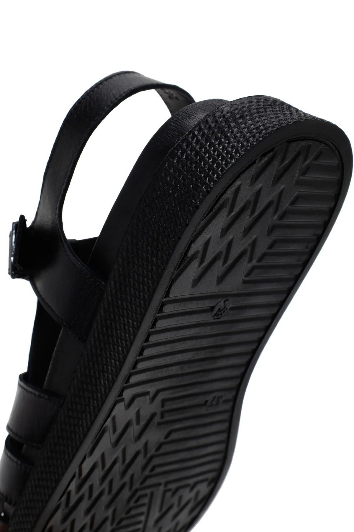 Kadın Siyah Bantlı Deri Comfort Sandalet - Image 10