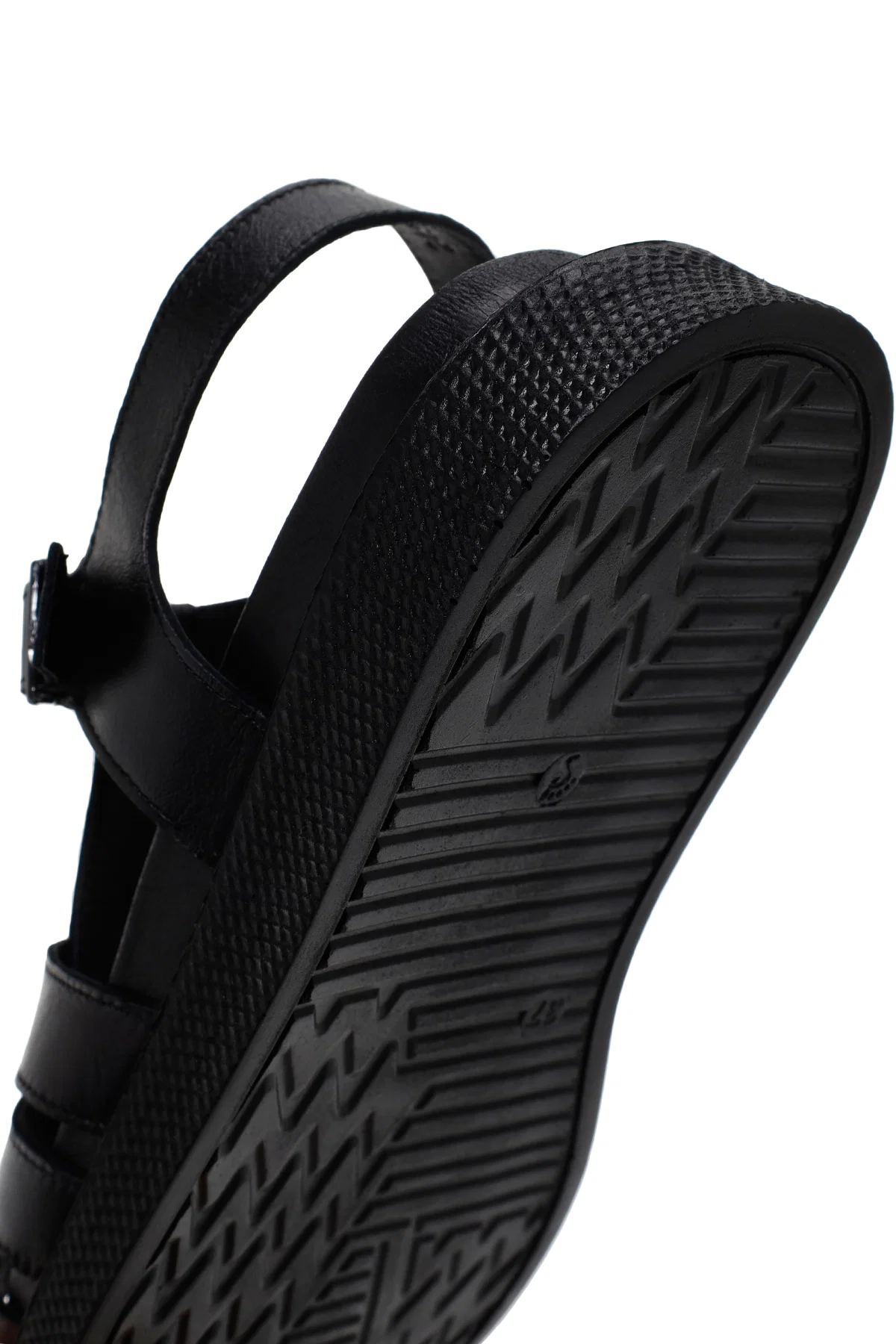 Kadın Siyah Bantlı Deri Comfort Sandalet - Image 10