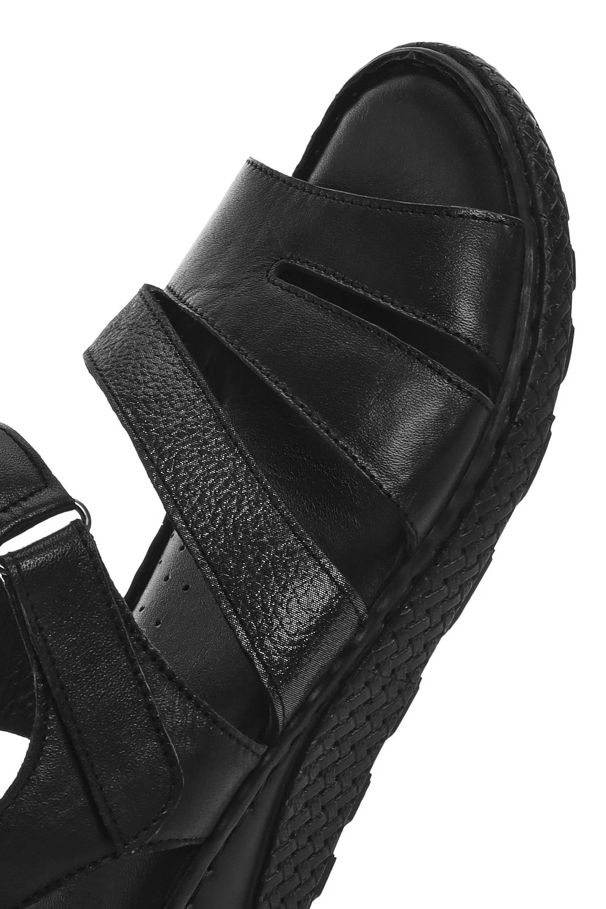 Kadın Siyah Bantlı Deri Comfort Sandalet - Image 10
