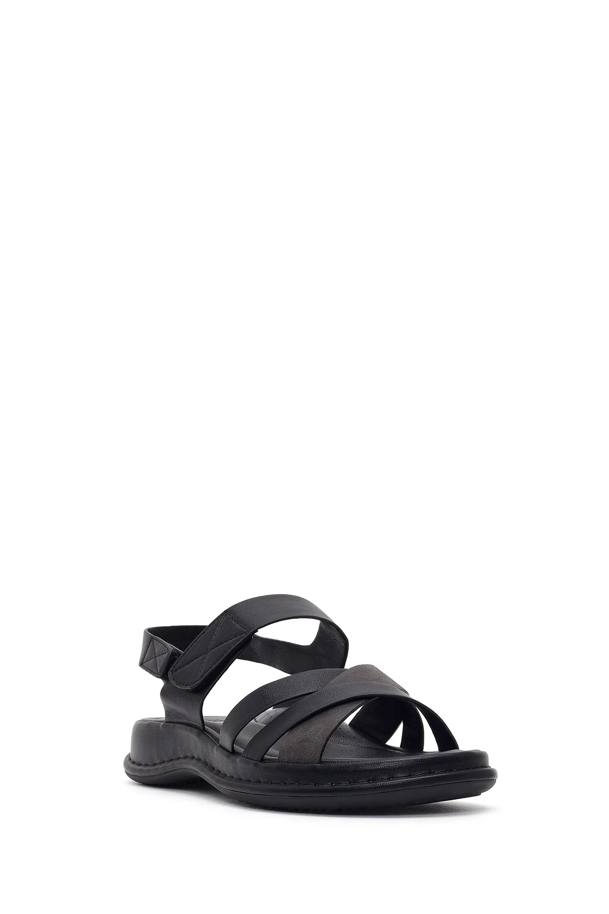 Kadın Siyah Bantlı Kalın Tabanlı Comfort Sandalet - Image 7