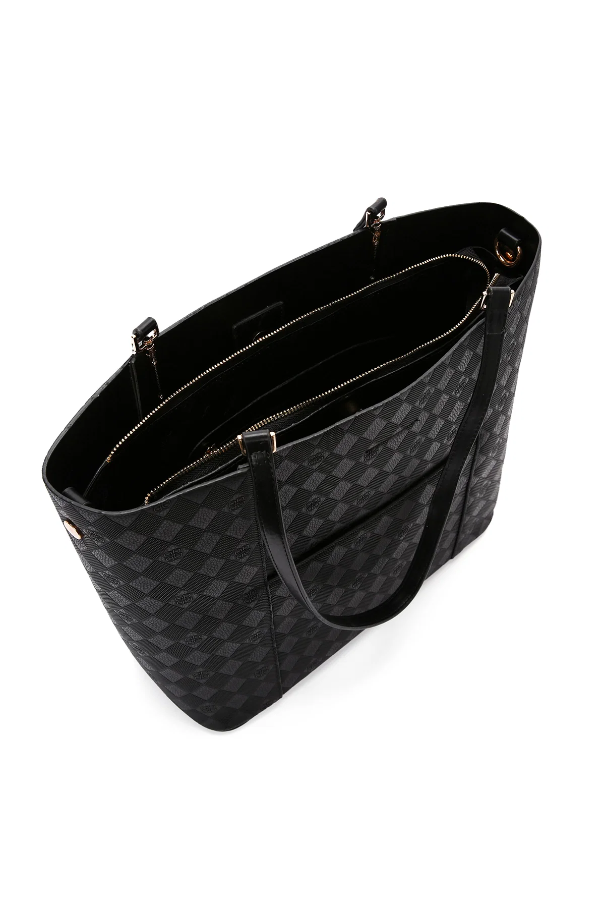 Kadın Siyah Baskılı Omuz Çantası - Image 5